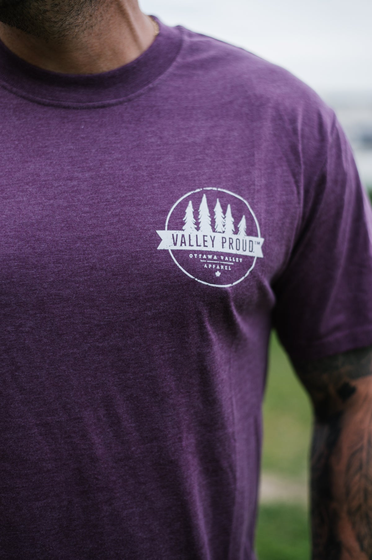 Valley Proud Mini Logo Tee - Earth Eggplant