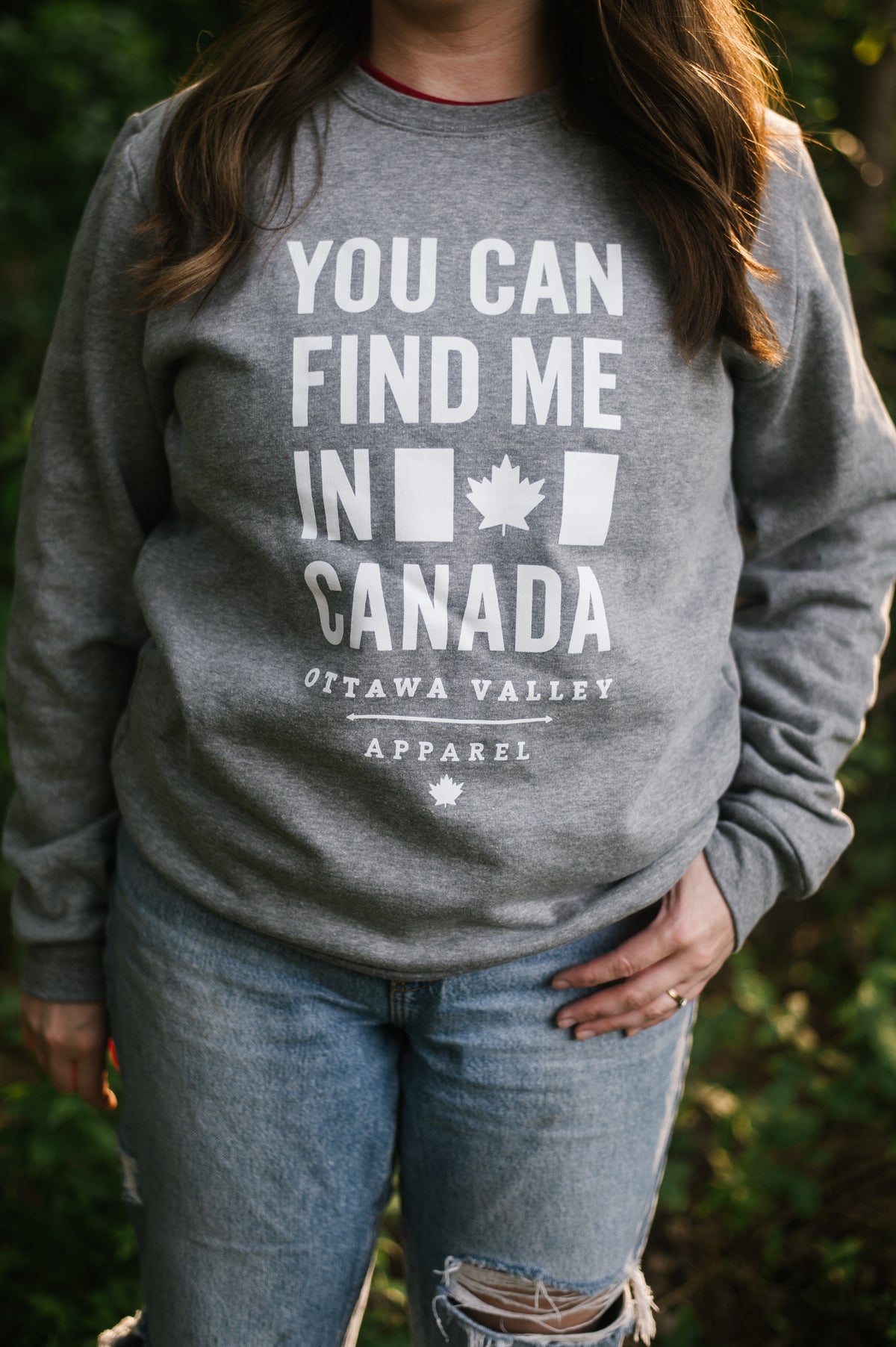 You Can Find Me In Canada Crewneck - Grey