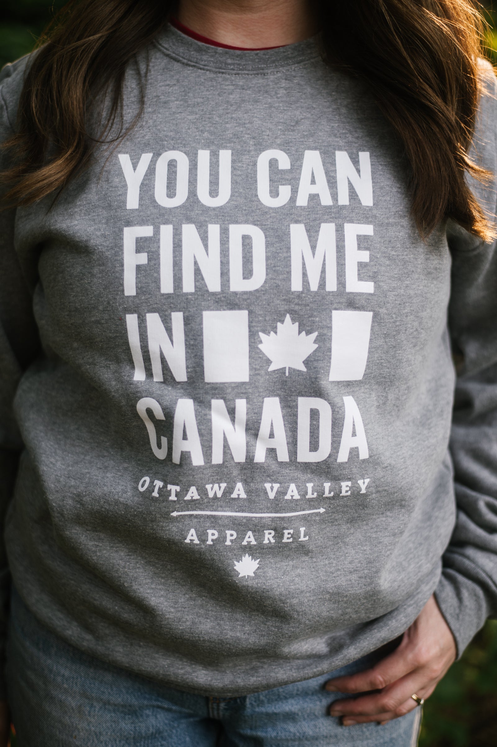 You Can Find Me In Canada Crewneck - Grey