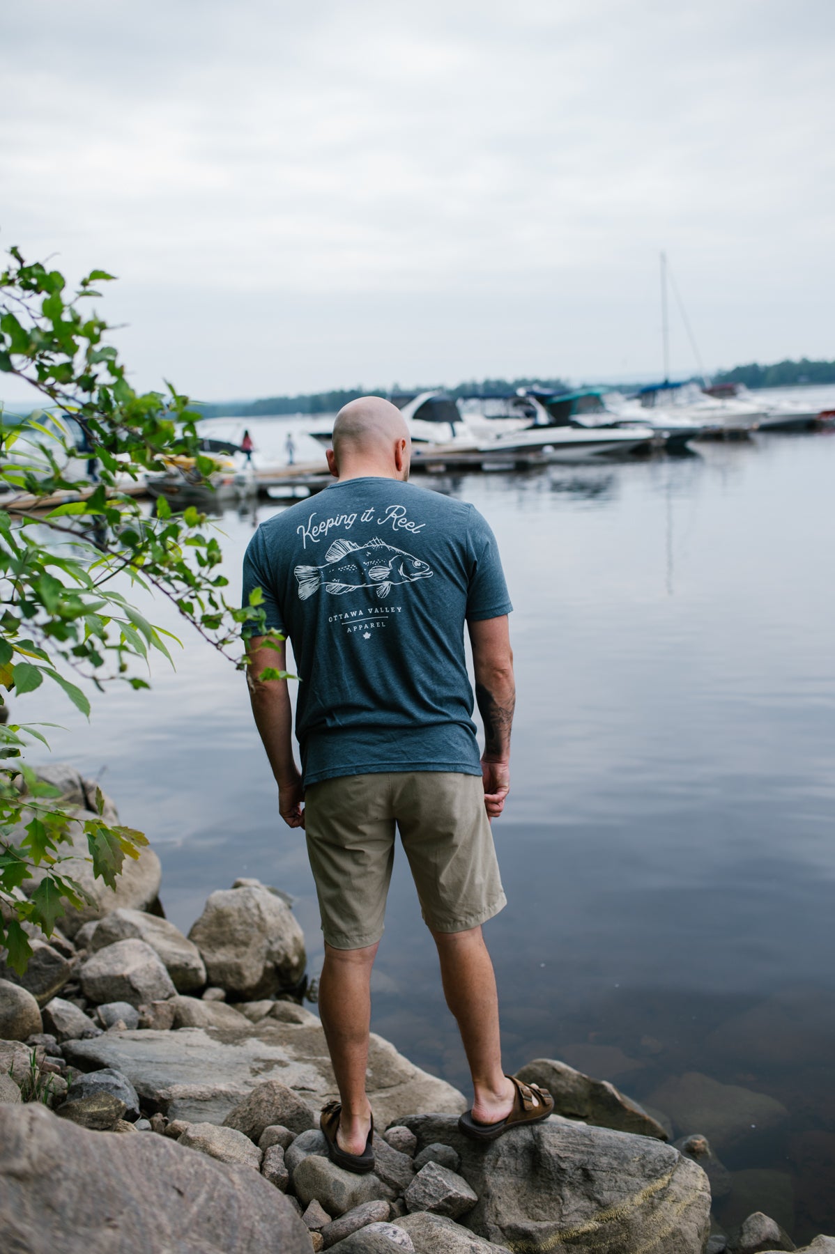 Keeping It Reel Tee - Heather Navy