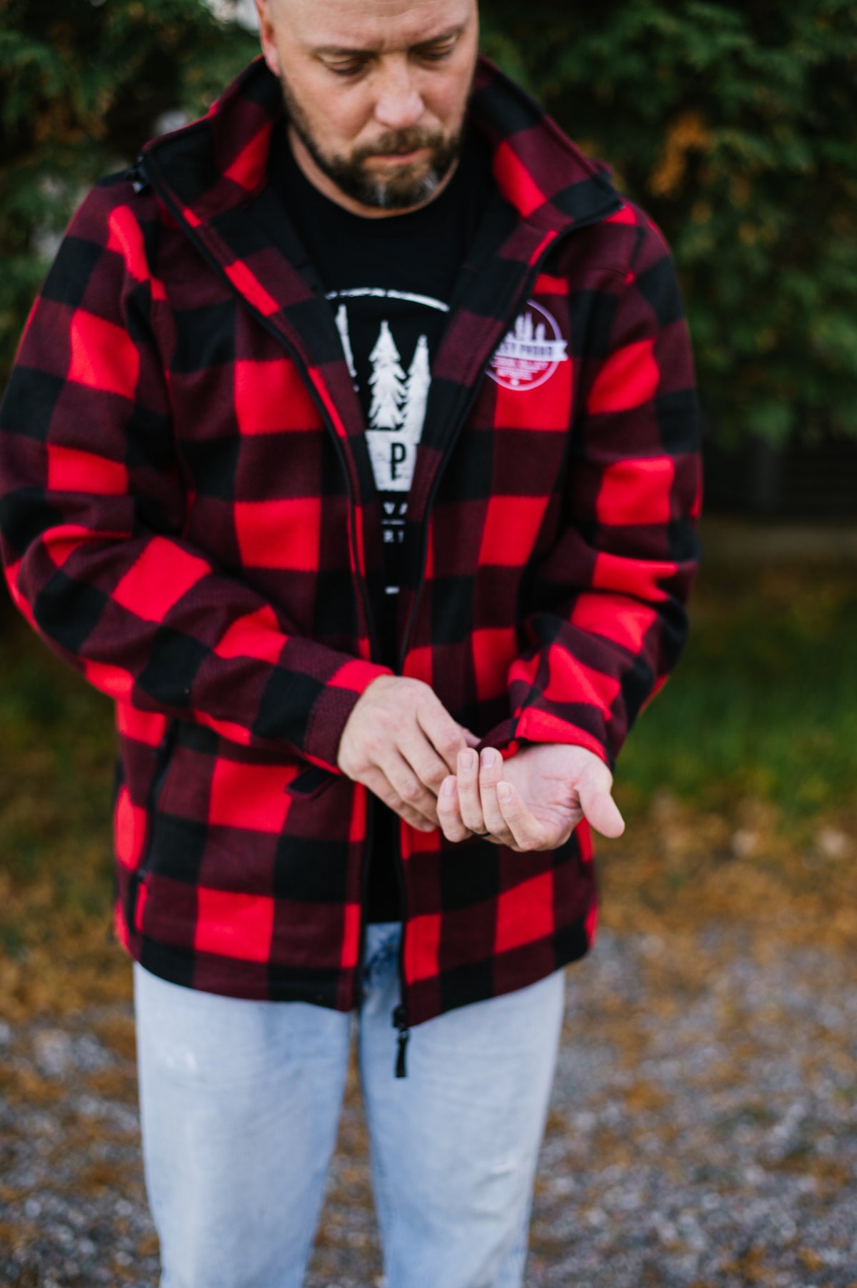 Men&#39;s Plaid Jacket - Red &amp; Black