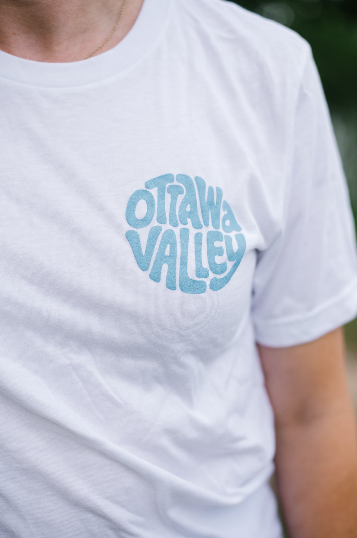 Ottawa Valley Beach Tee - White &amp; Blue