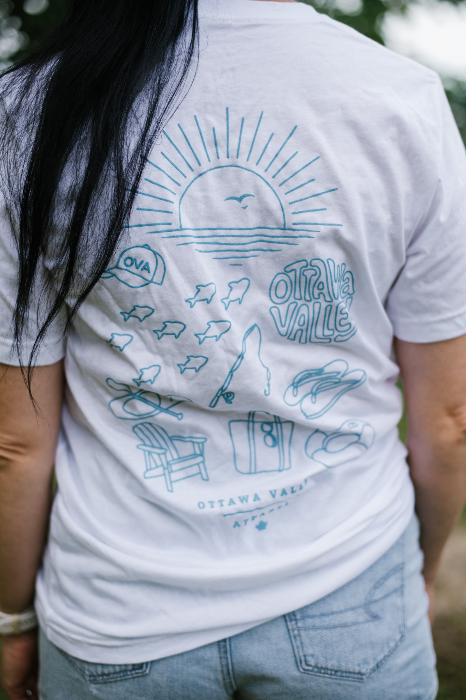 Ottawa Valley Beach Tee - White & Blue