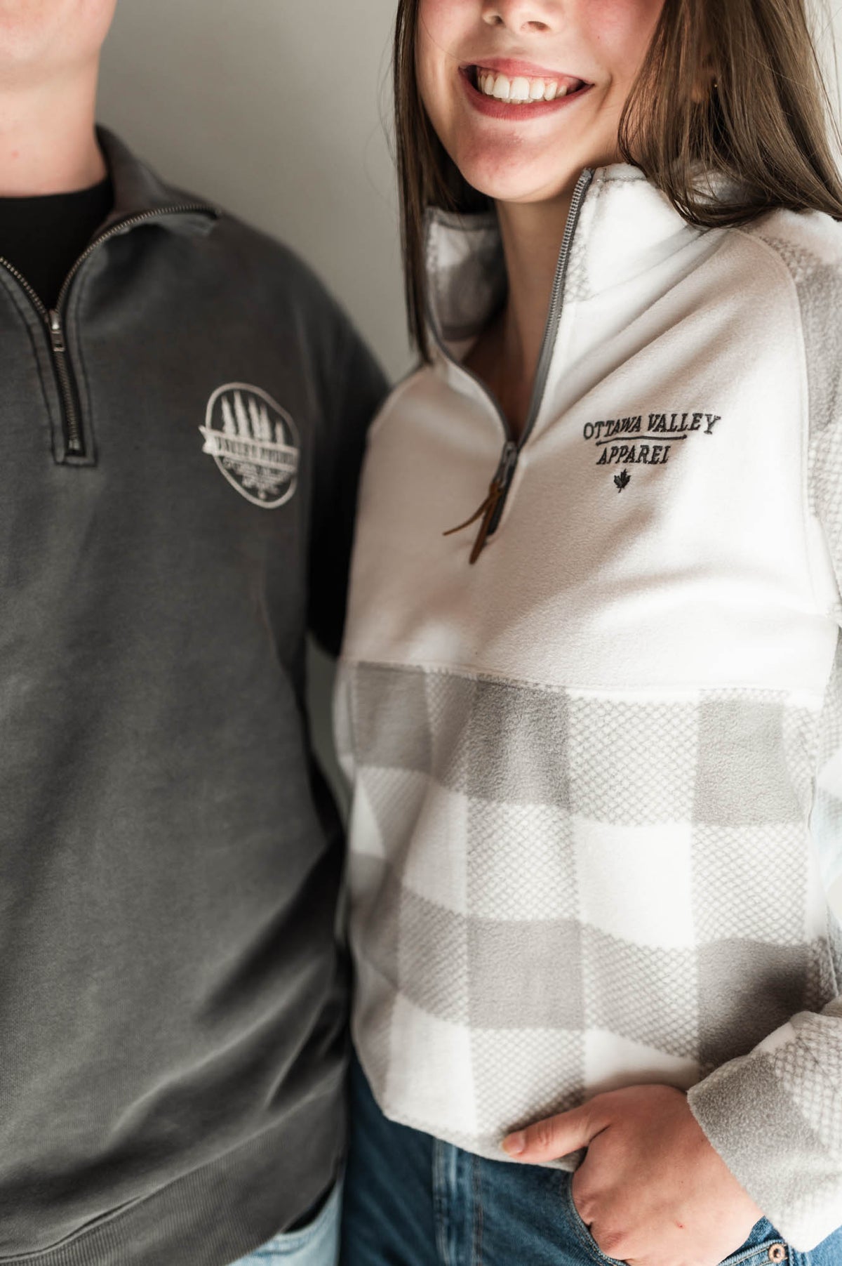 Valley Proud Embroidered 1/4 Zip - Charcoal