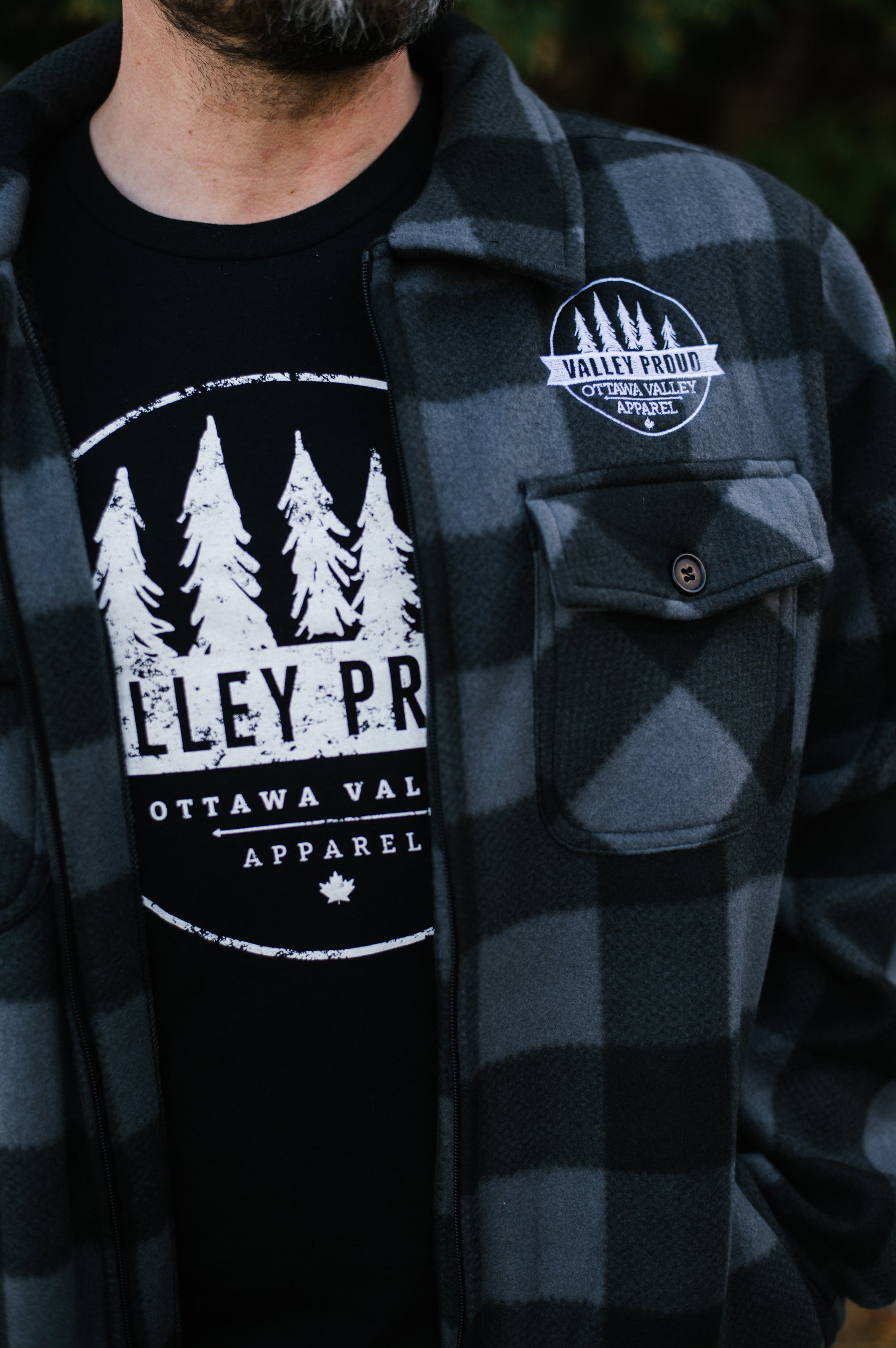 Sherpa Lined Lumberjacket - Grey & Black