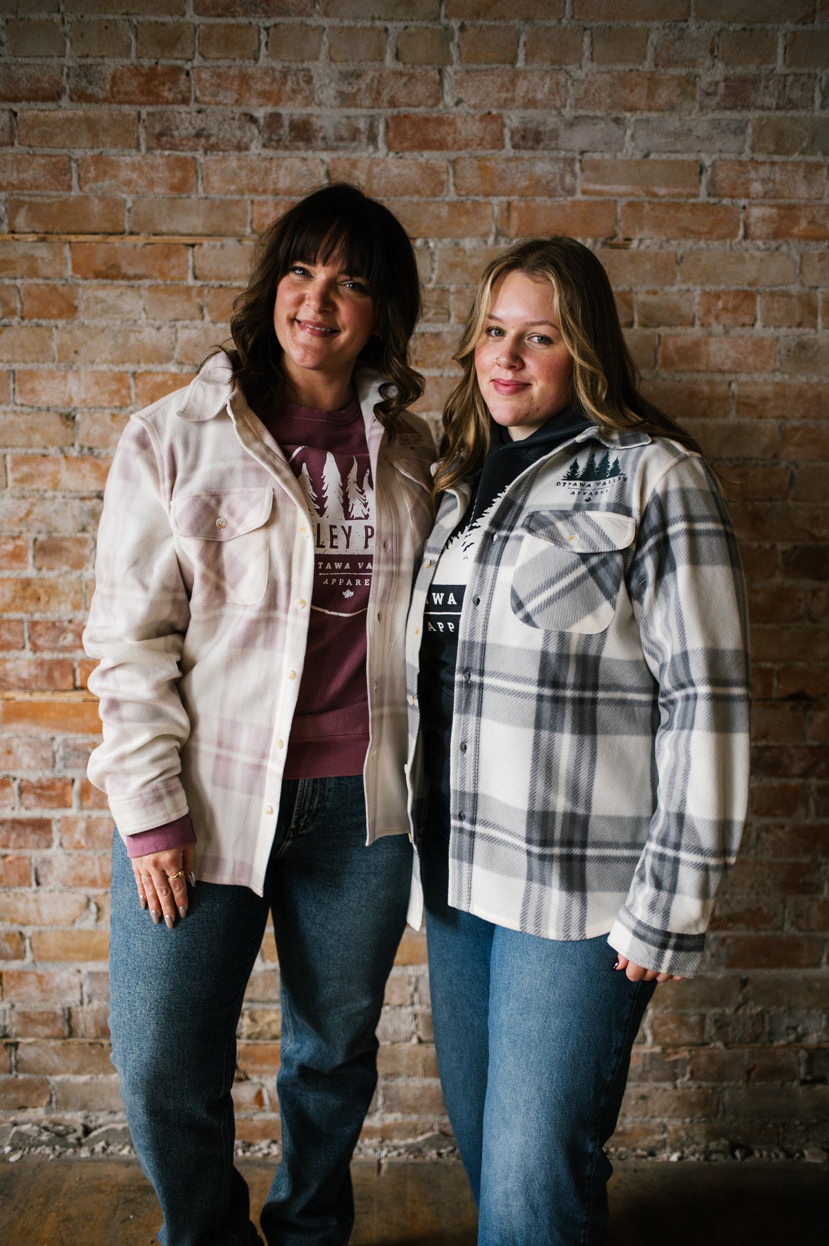 OVA Fleece Lumber Jacket - Cream &amp; Pink