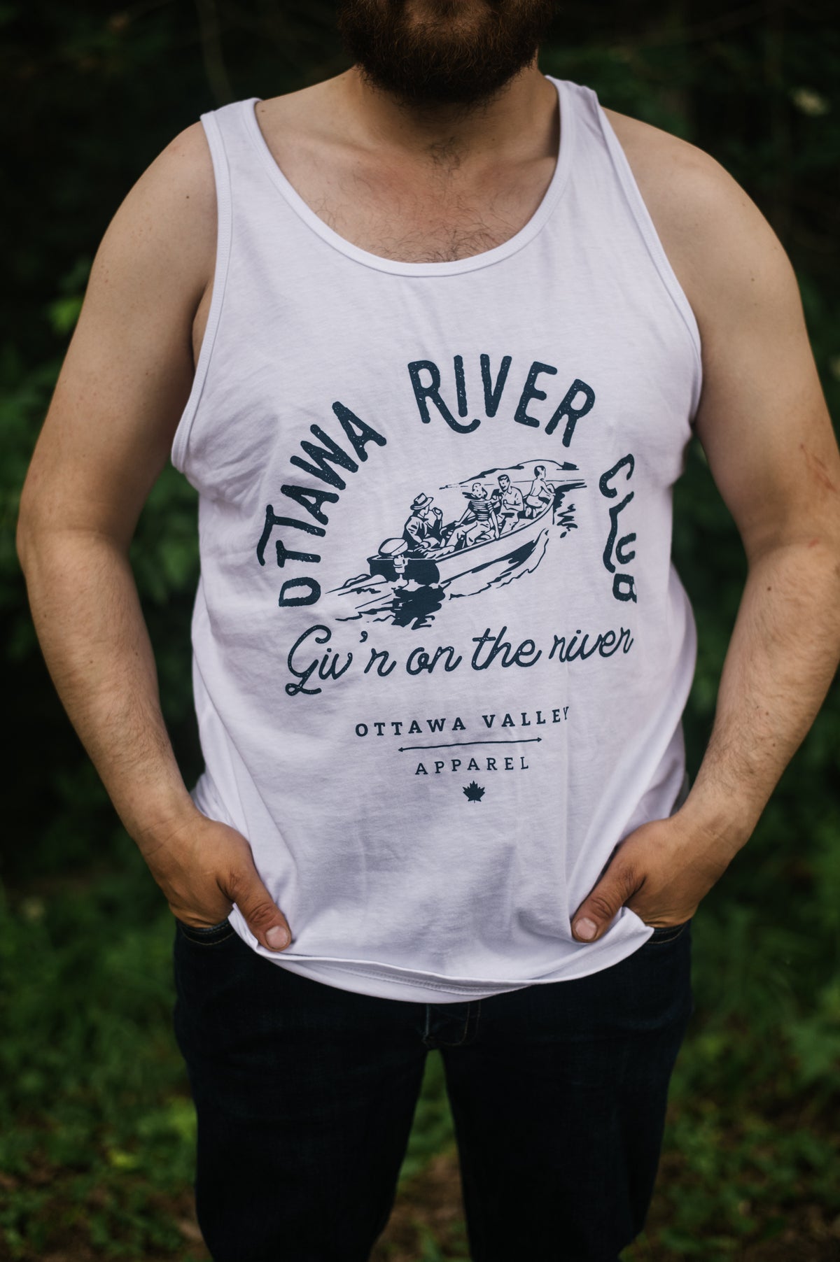 Ottawa River Club Unisex Tank - White - FINAL SALE