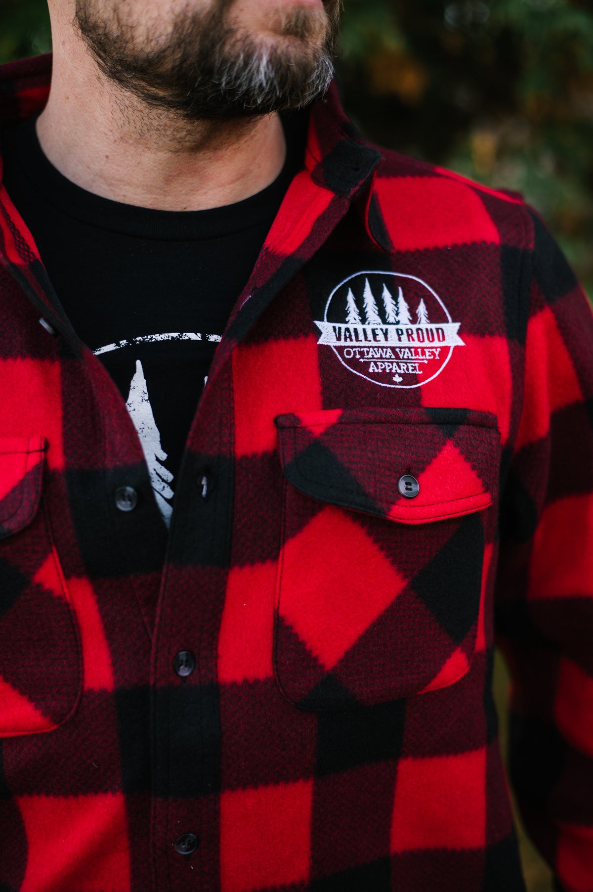Valley Proud Fleece Lumber Jacket - Red &amp; Black