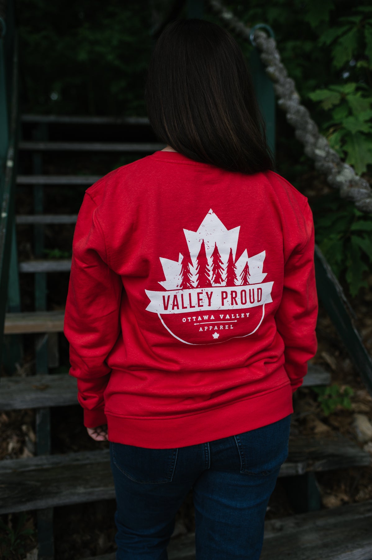 Canadian Valley Proud Crewneck Sweatshirt - Red