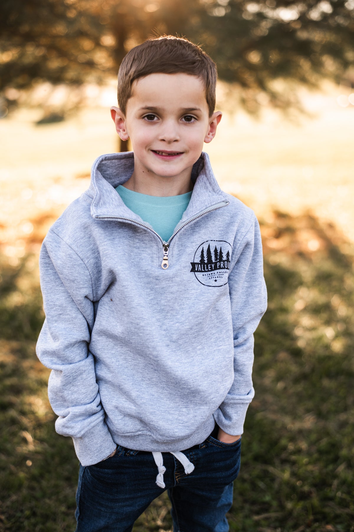 Youth Valley Proud 1/4 Zip - Grey