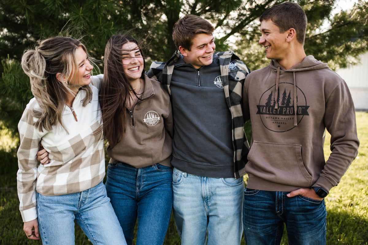 Valley Proud Embroidered 1/4 Zip - Charcoal