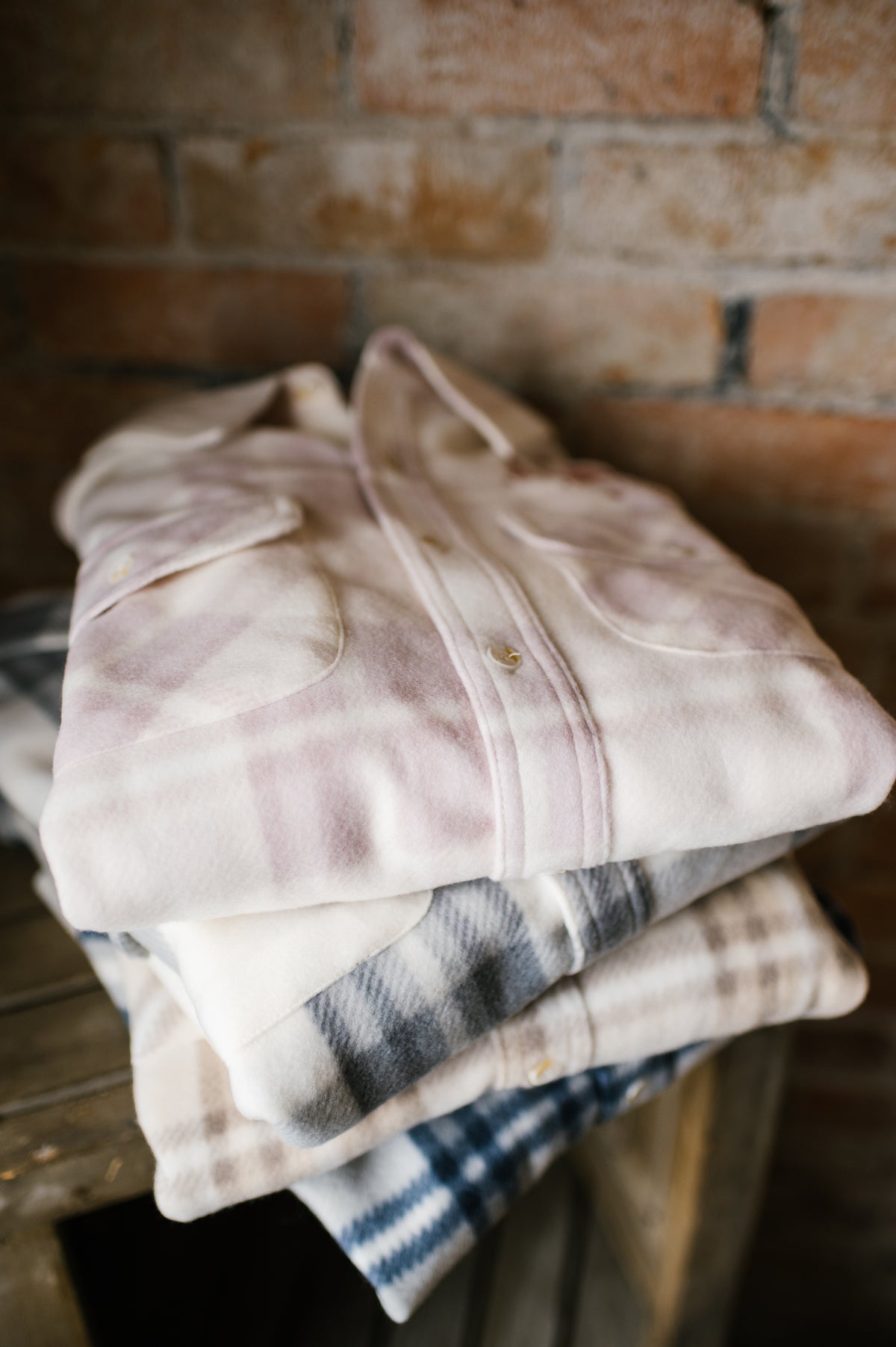 OVA Fleece Lumber Jacket - Cream &amp; Pink