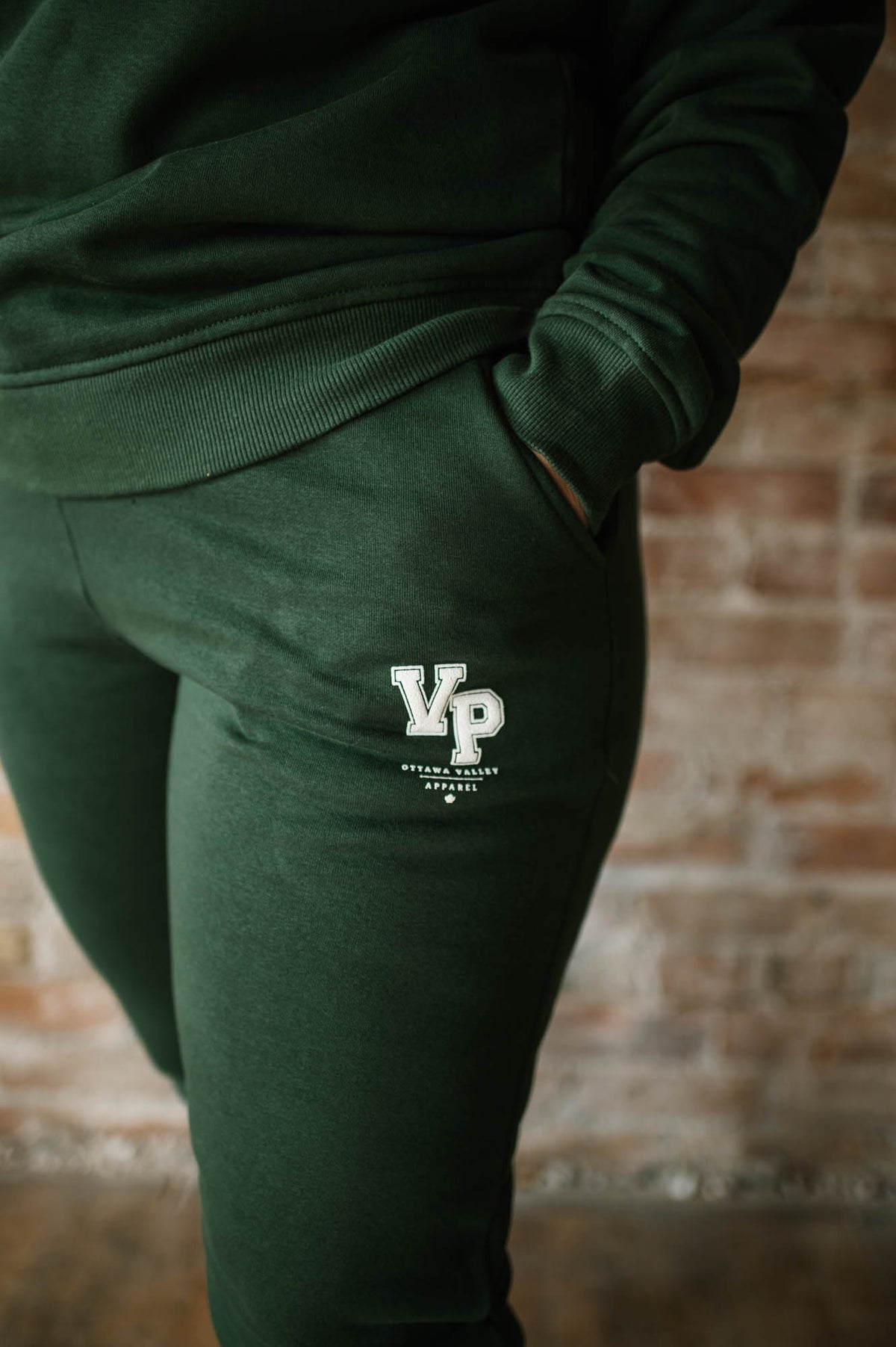 Valley Proud Varsity Sweatpants - Forest Green &amp; White