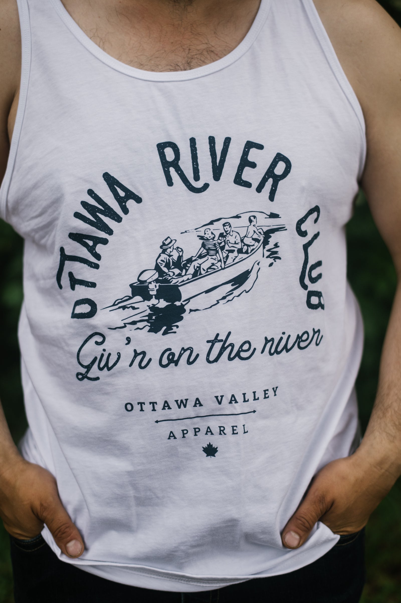 Ottawa River Club Unisex Tank - White - FINAL SALE