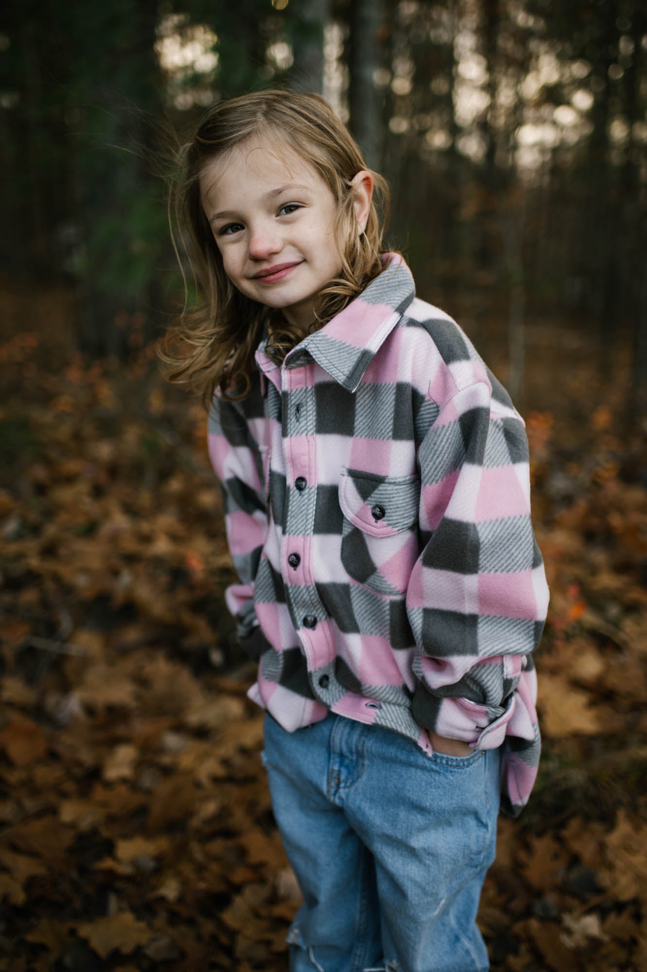 Children's Valley Proud Lumber Jacket - Pink & Grey