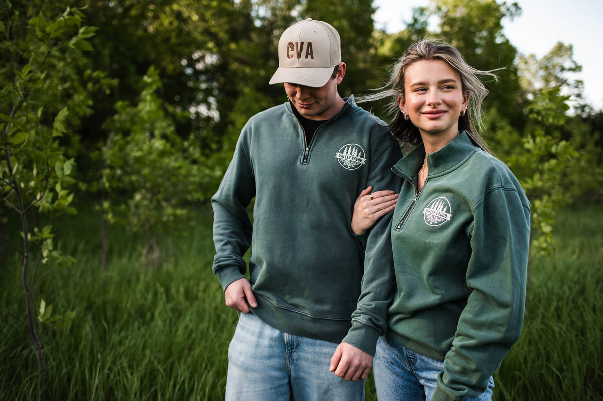 Valley Proud Embroidered 1/4 Zip - Meadow