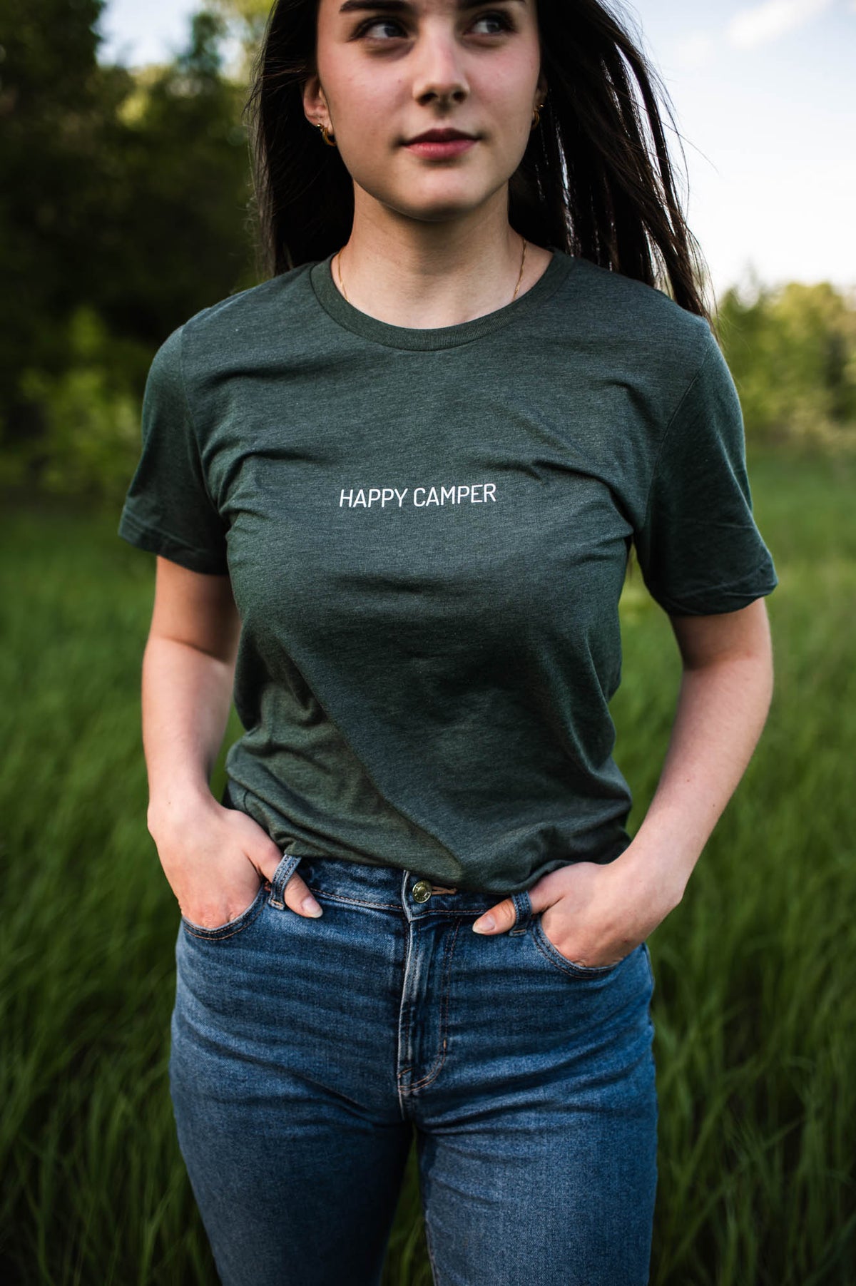 Happy Camper Simple Tee - Green