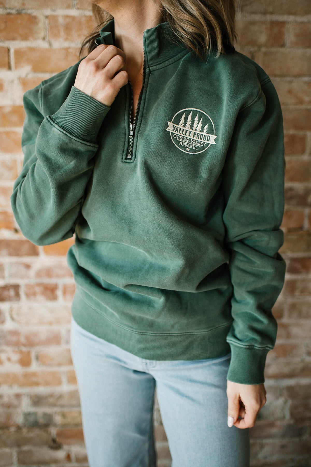 Valley Proud Embroidered 1/4 Zip - Meadow