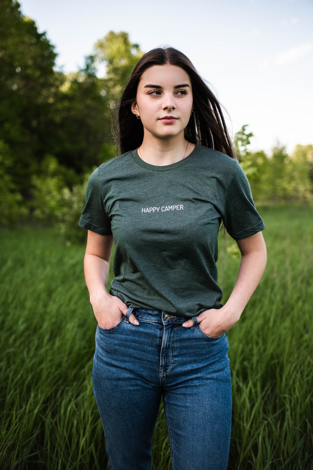 Happy Camper Simple Tee - Green