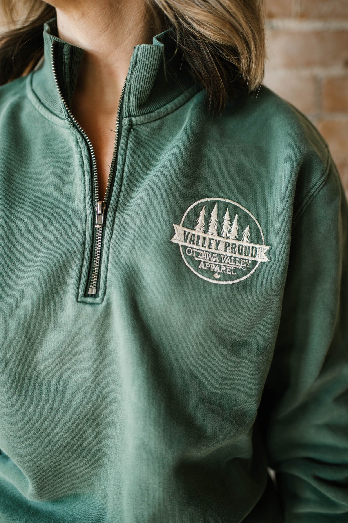 Valley Proud Embroidered 1/4 Zip - Meadow