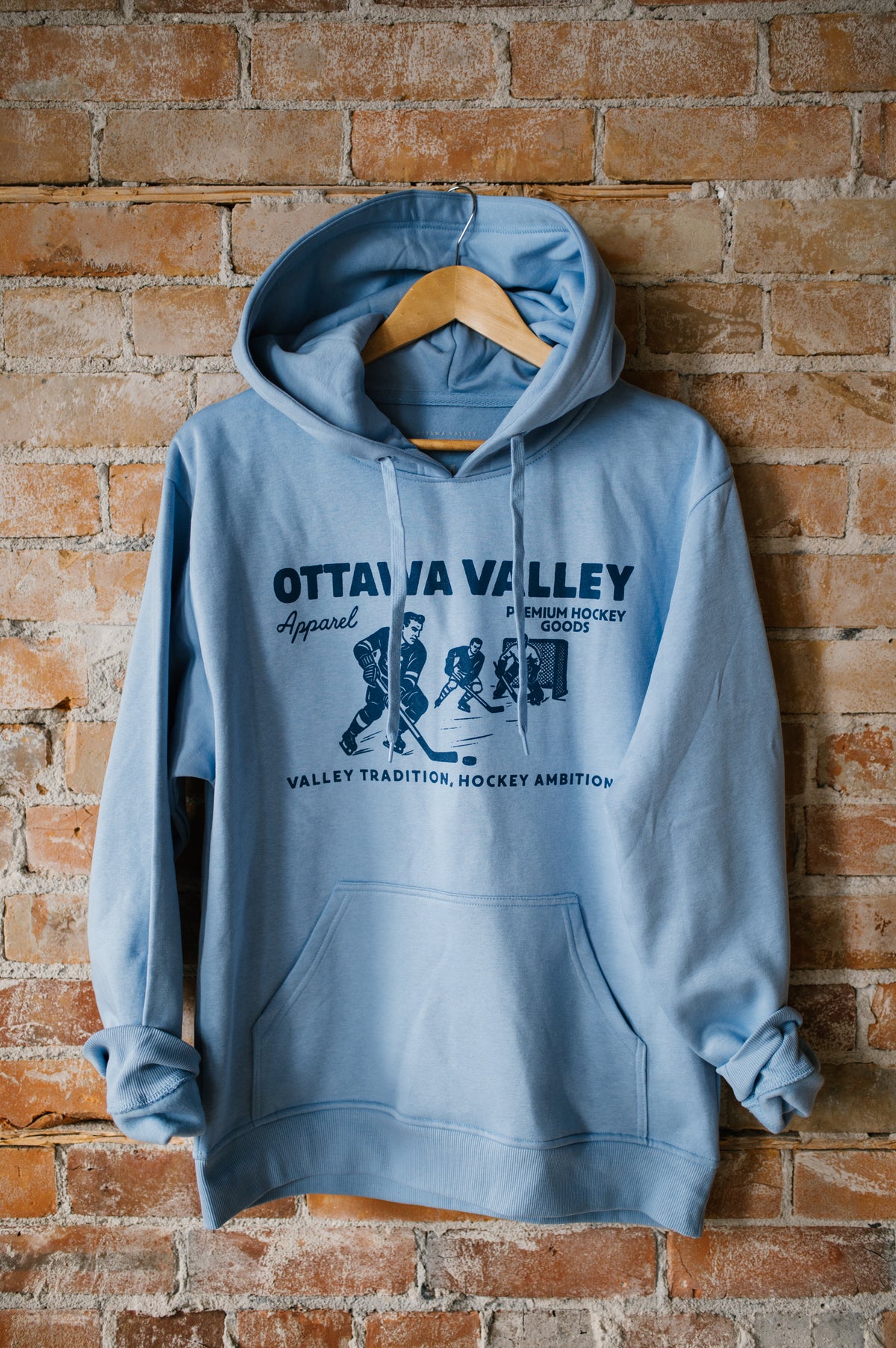 Retro Valley Hockey Hoodie - Sky Blue