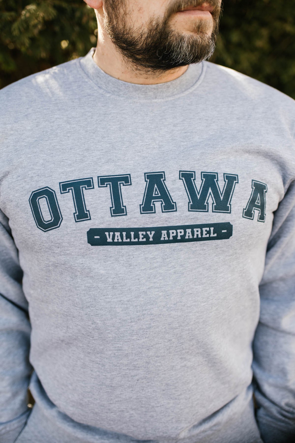 OVA Varsity Crewneck Sweatshirt - Grey &amp; Navy