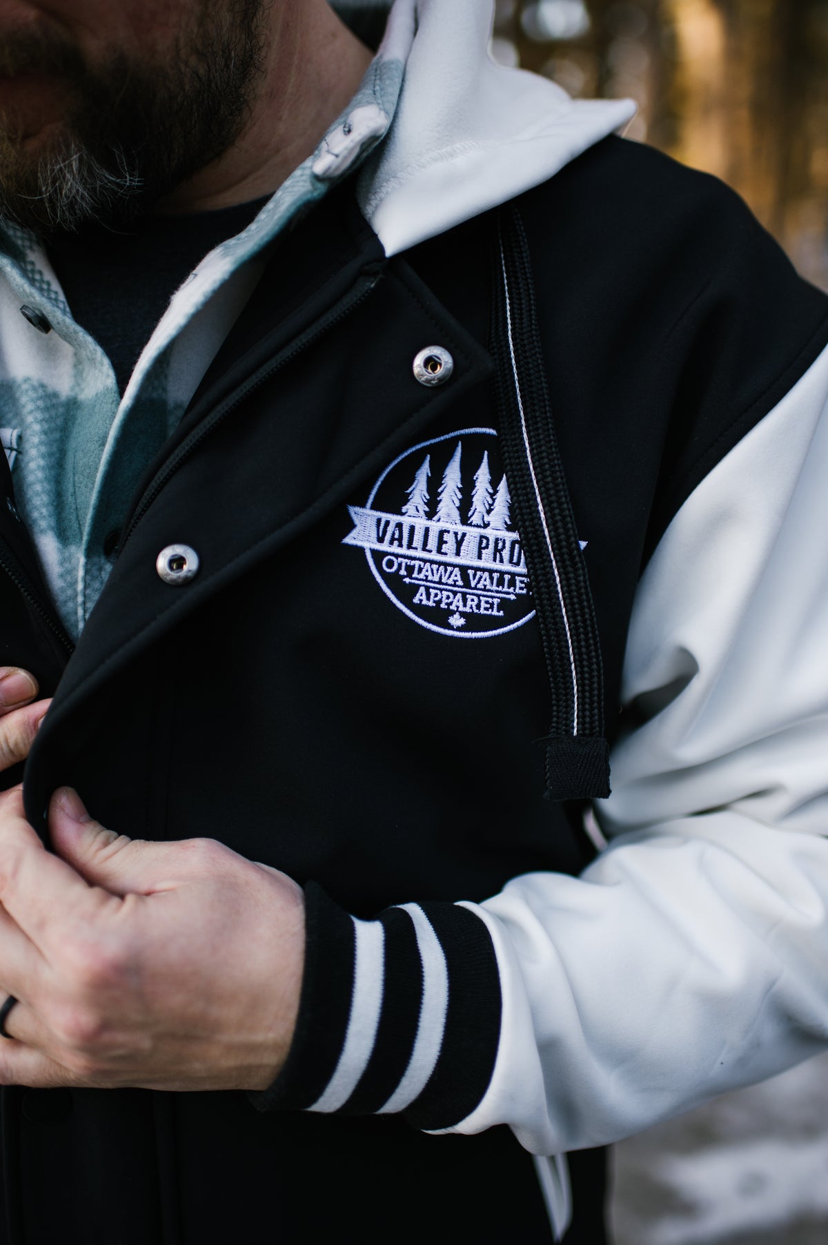 *LIMITED EDITION* Valley Proud Softshell Bomber Jacket - Black/White