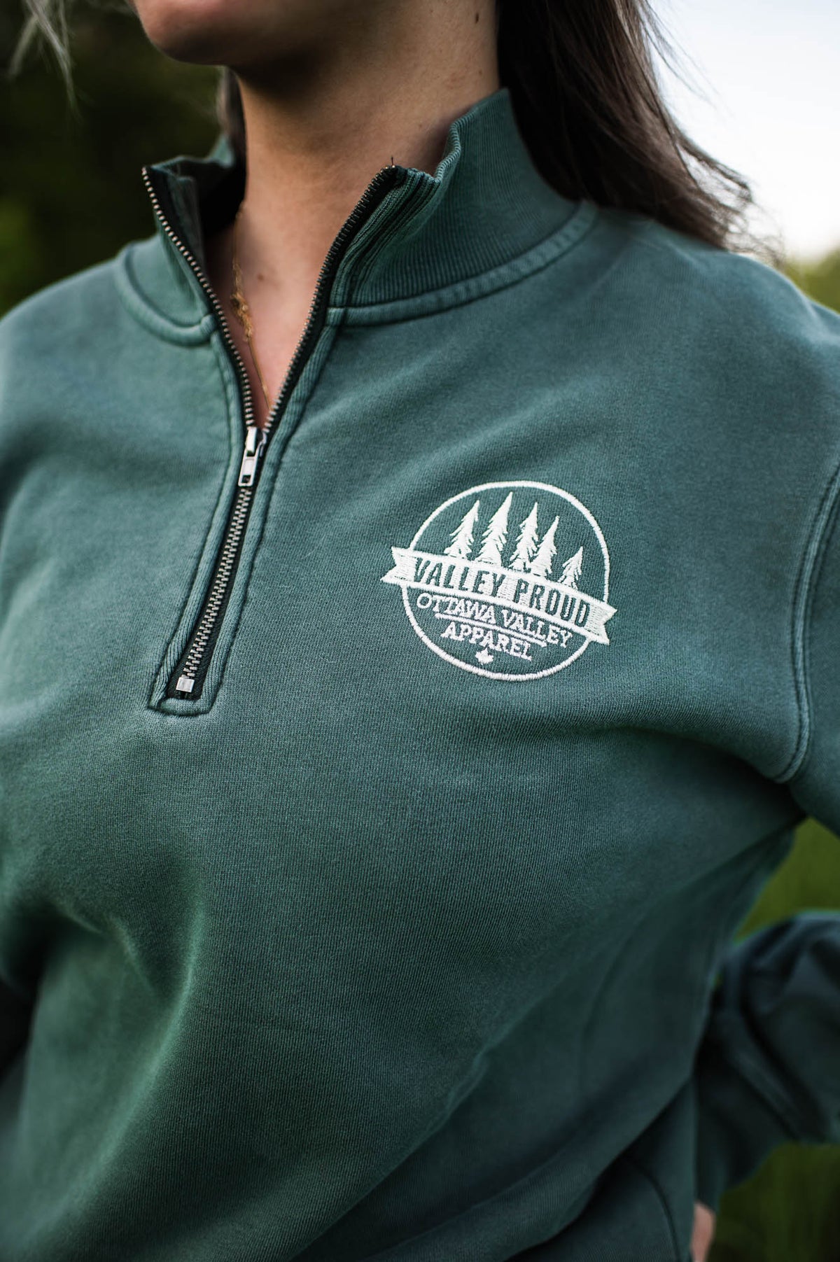 Valley Proud Embroidered 1/4 Zip - Meadow