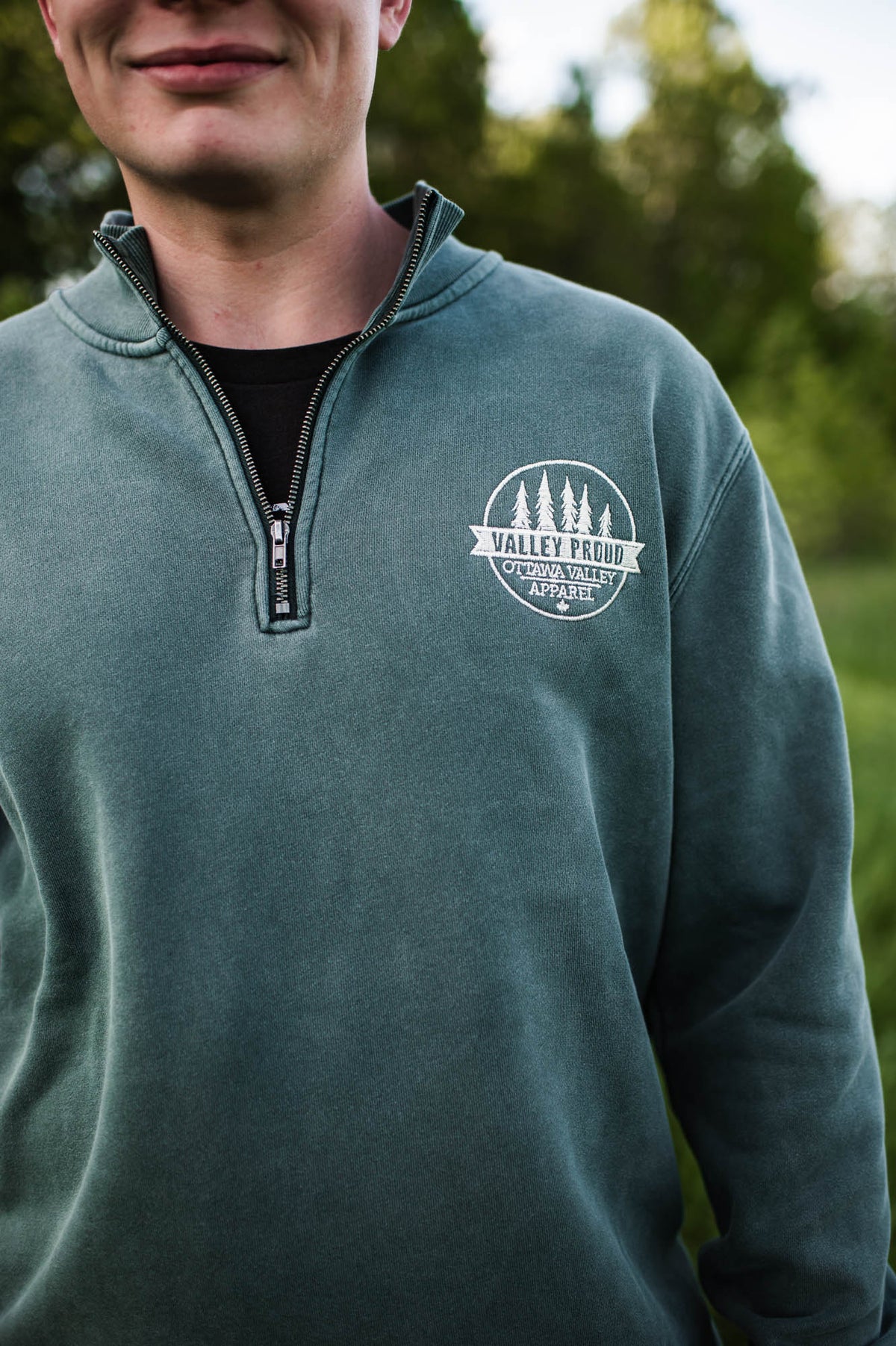 Valley Proud Embroidered 1/4 Zip - Meadow