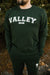 Valley Proud Varsity Crewneck Sweatshirt - Forest Green & White