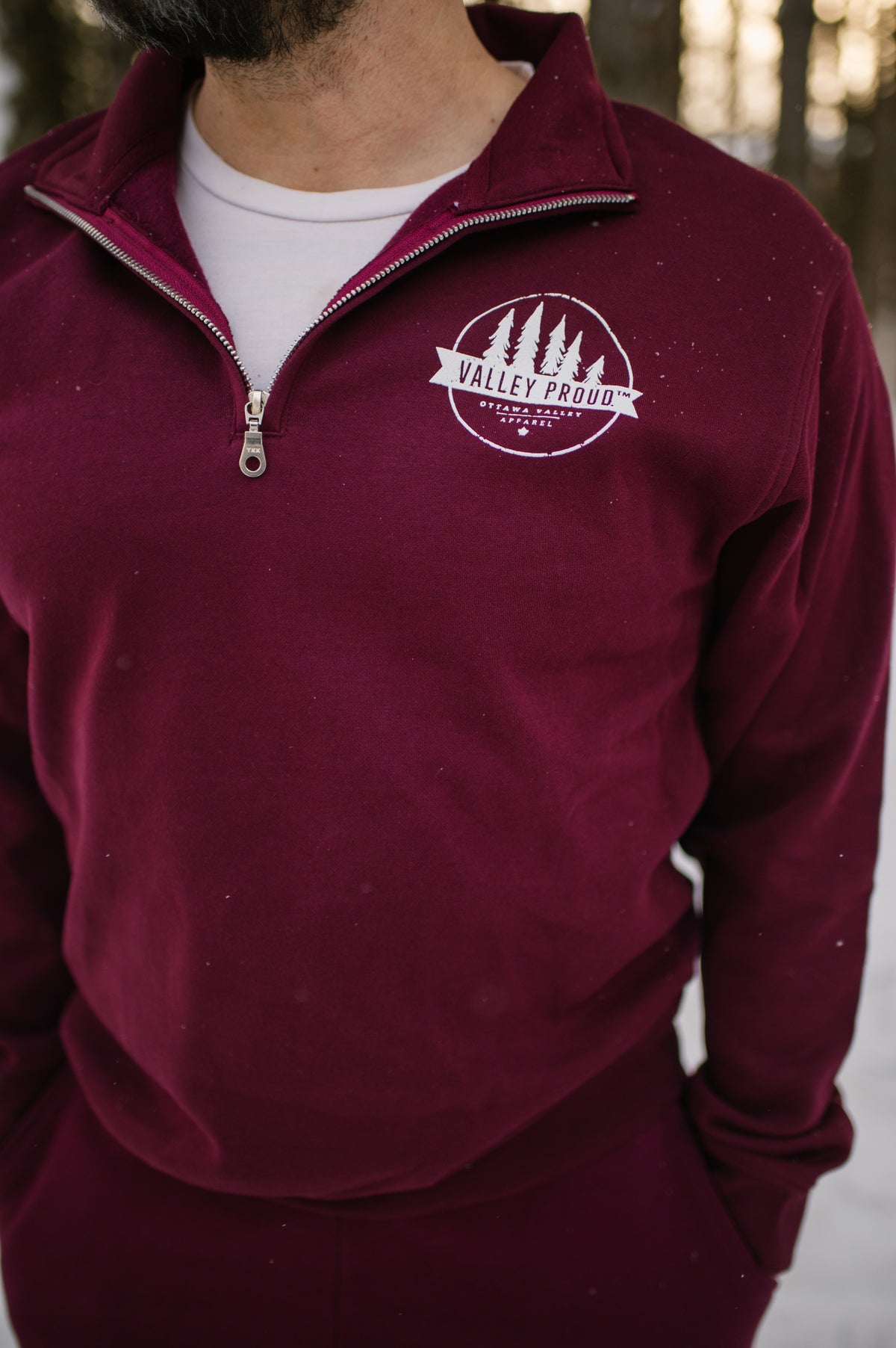 Valley Proud 1/4 Zip - Burgundy