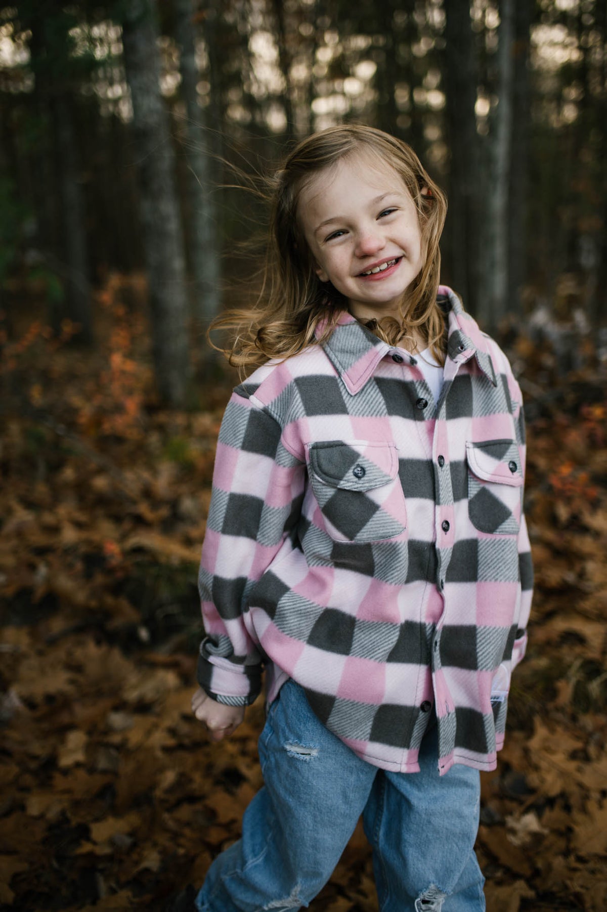 Children&#39;s Valley Proud Lumber Jacket - Pink &amp; Grey
