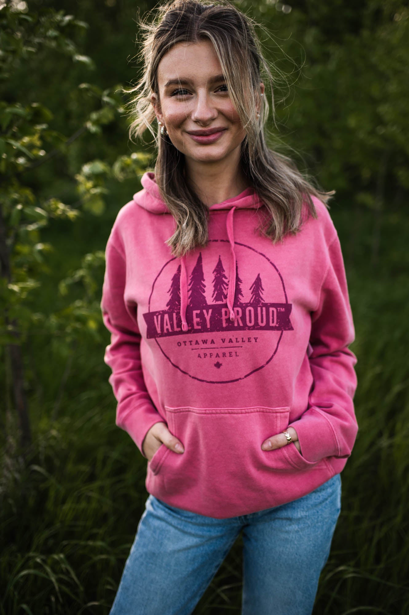 Valley Proud Two Tone Hoodie - Pink