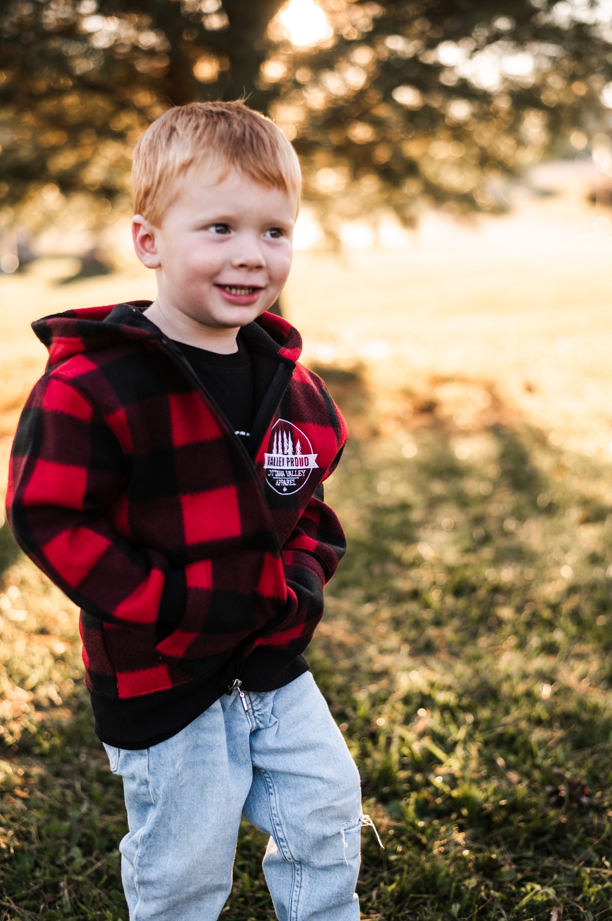 Children&#39;s Buffalo Plaid Lined Jacket - Red &amp; Black