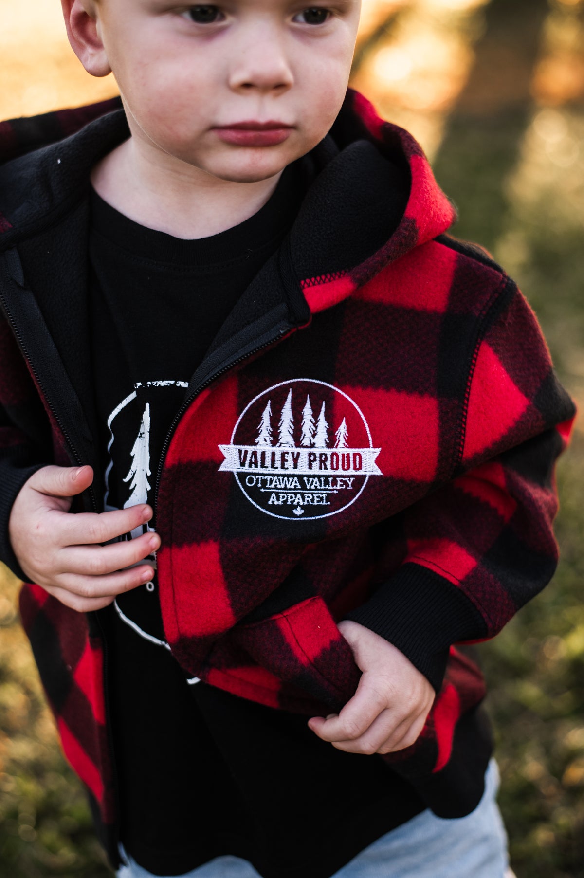 Children&#39;s Buffalo Plaid Lined Jacket - Red &amp; Black