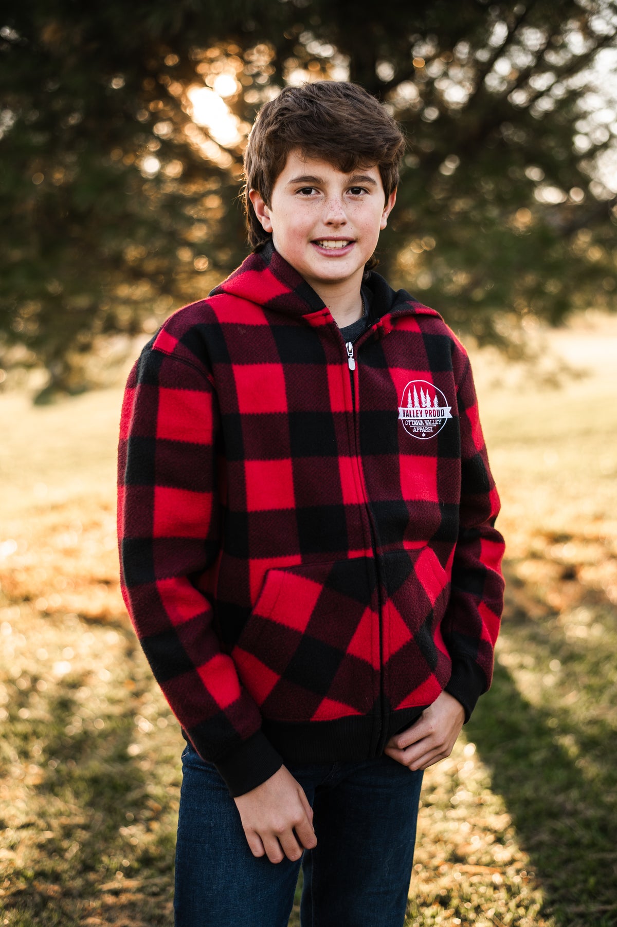 Children&#39;s Buffalo Plaid Lined Jacket - Red &amp; Black