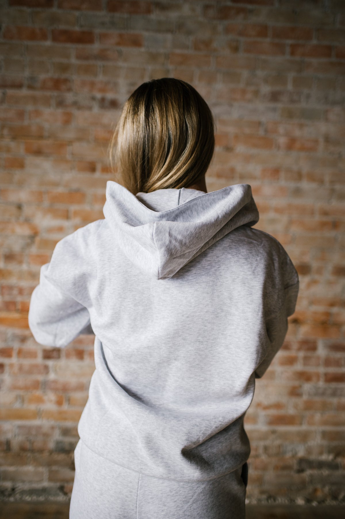 Valley Proud Embroidered 1/2 Zip Hoodie - Heather Grey