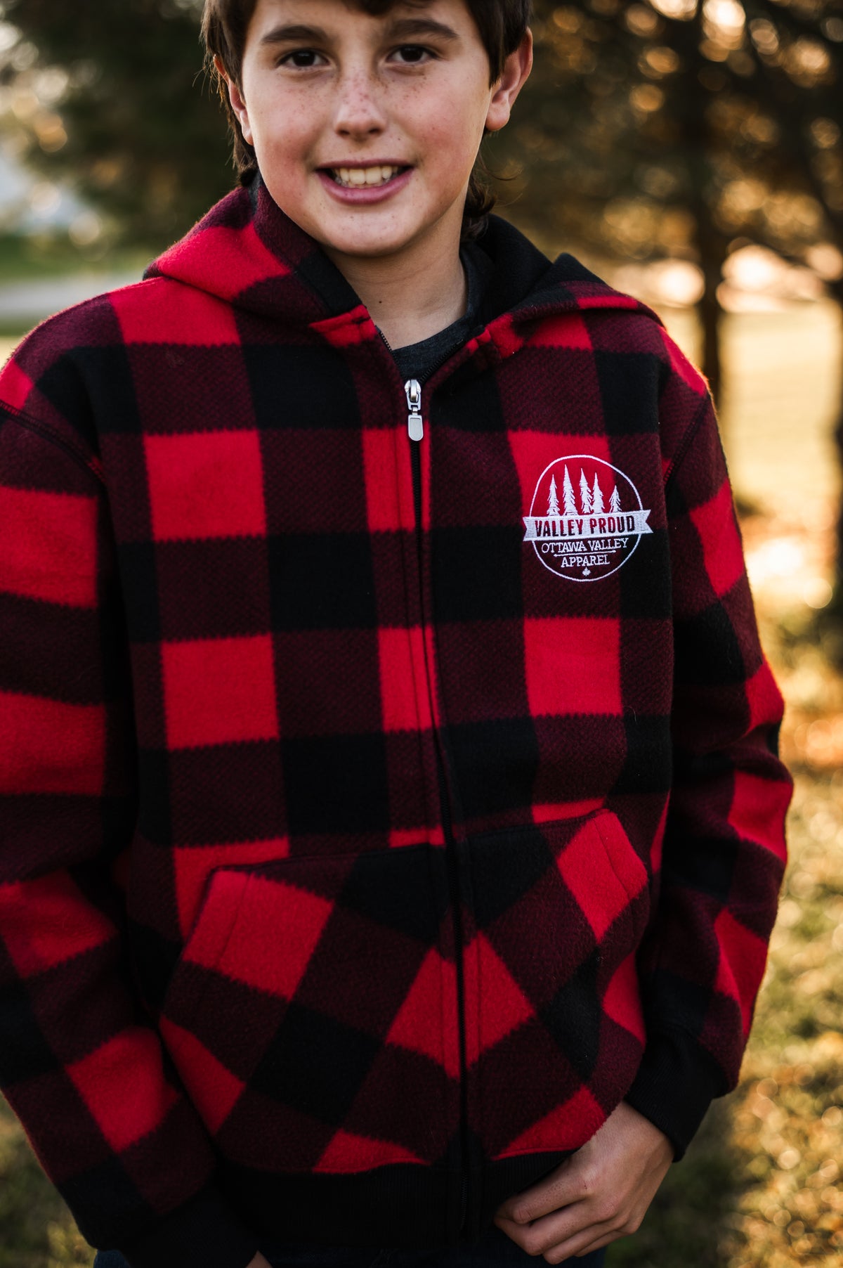Children&#39;s Buffalo Plaid Lined Jacket - Red &amp; Black