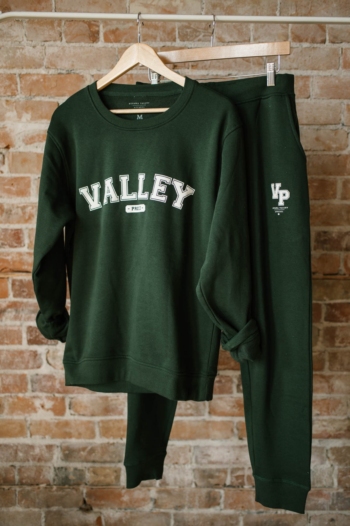 Valley Proud Varsity Sweatpants - Forest Green &amp; White