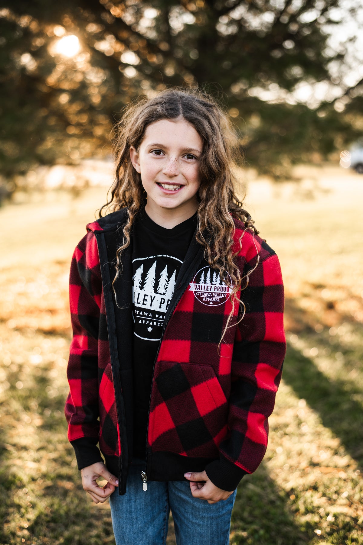 Children&#39;s Buffalo Plaid Lined Jacket - Red &amp; Black