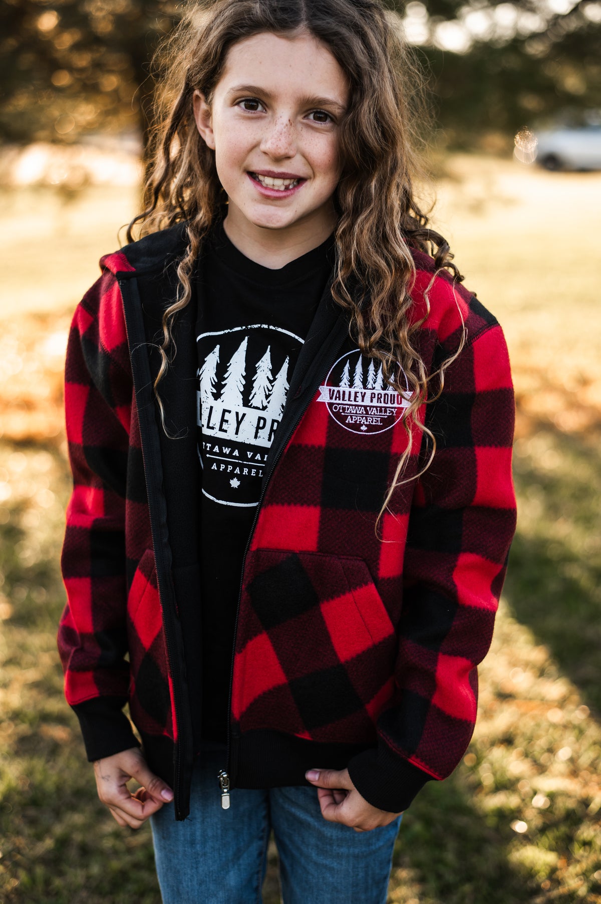 Children&#39;s Buffalo Plaid Lined Jacket - Red &amp; Black