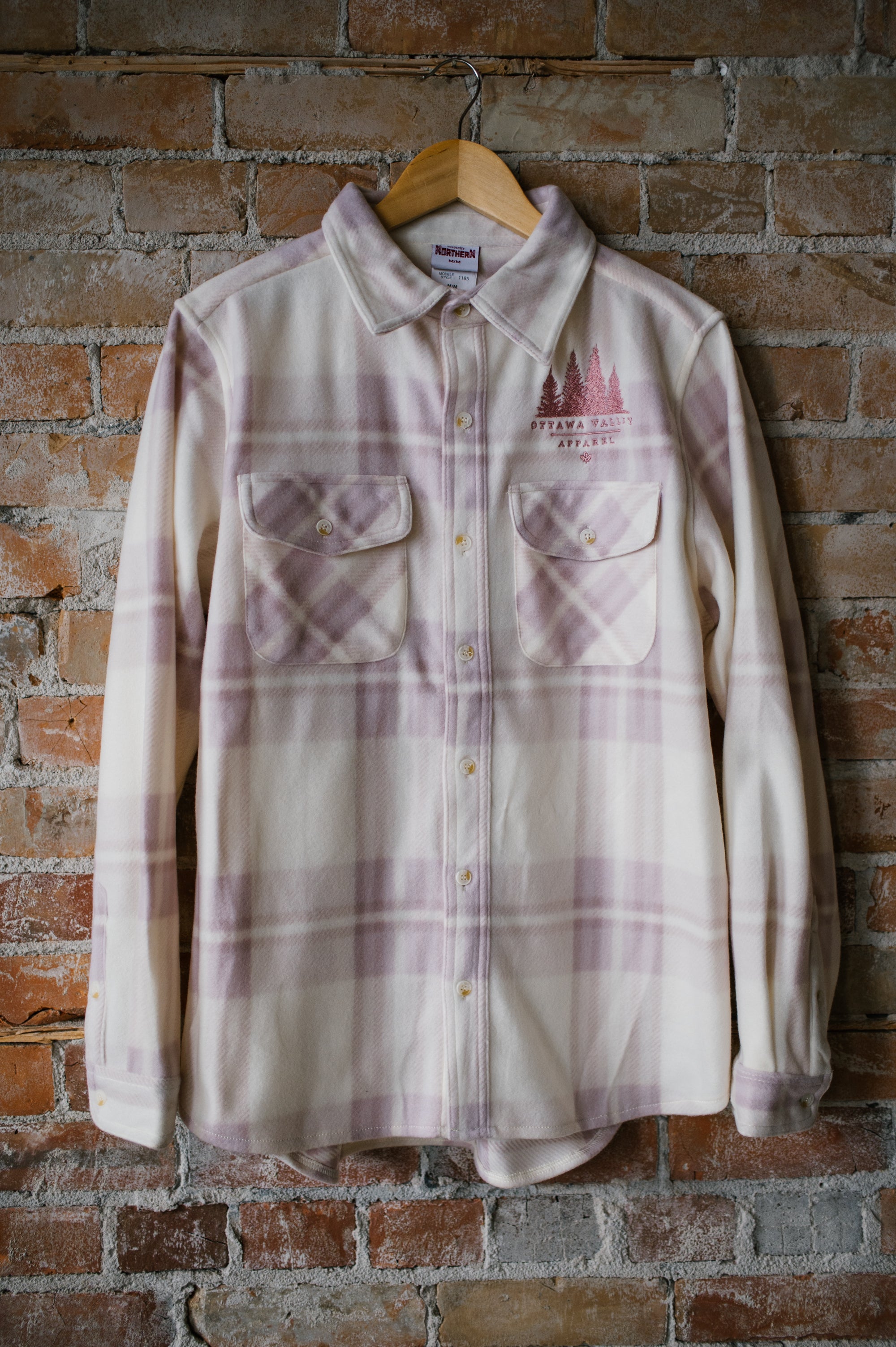 OVA Fleece Lumber Jacket - Cream & Pink