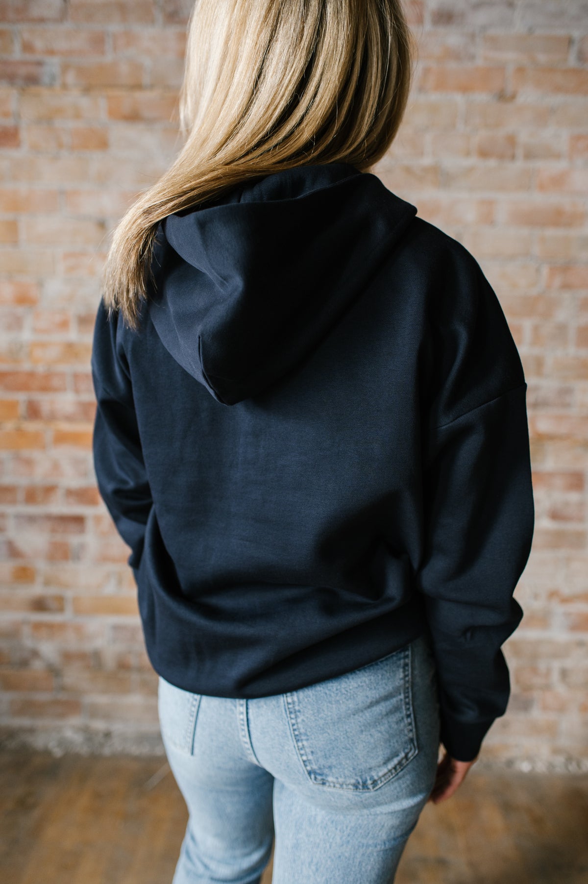 Valley Proud Embroidered 1/2 Zip Hoodie - Navy