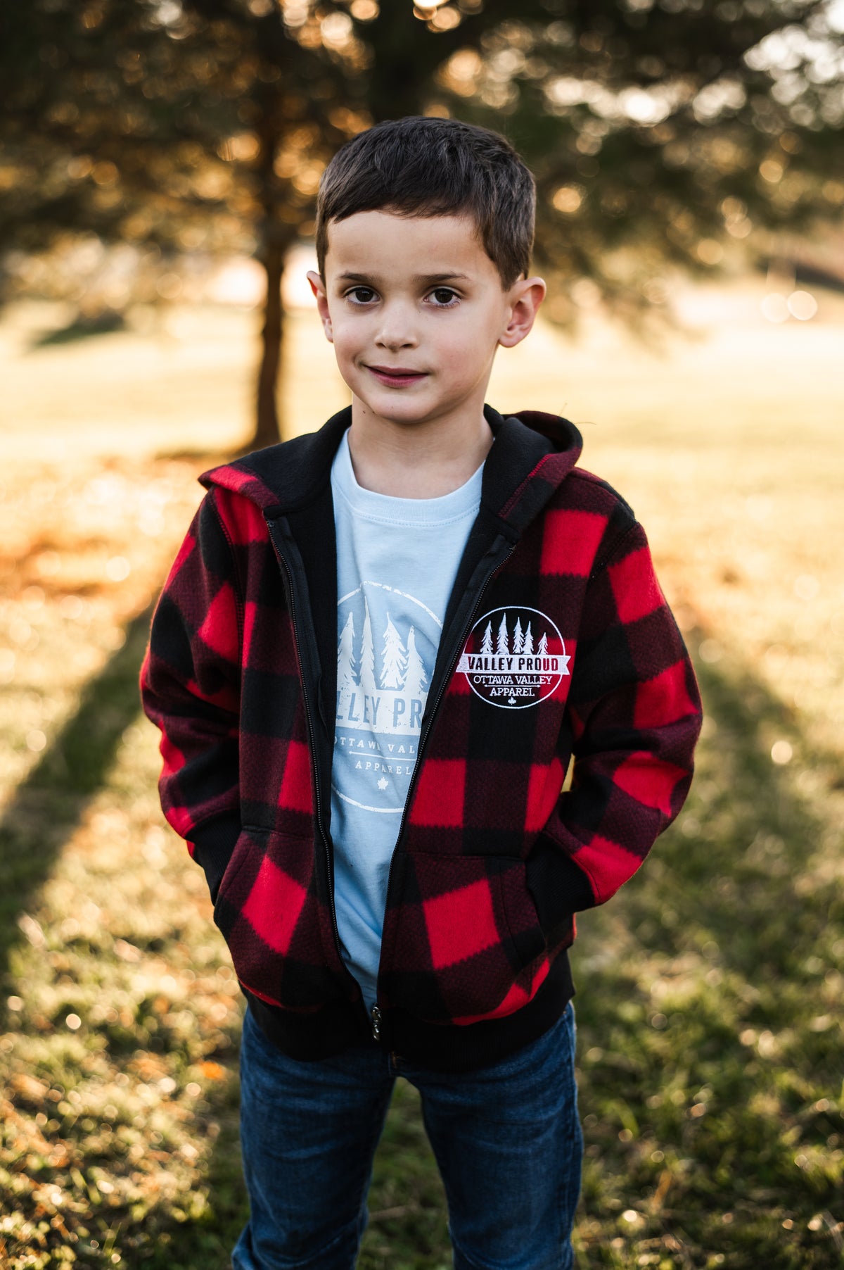 Children&#39;s Buffalo Plaid Lined Jacket - Red &amp; Black