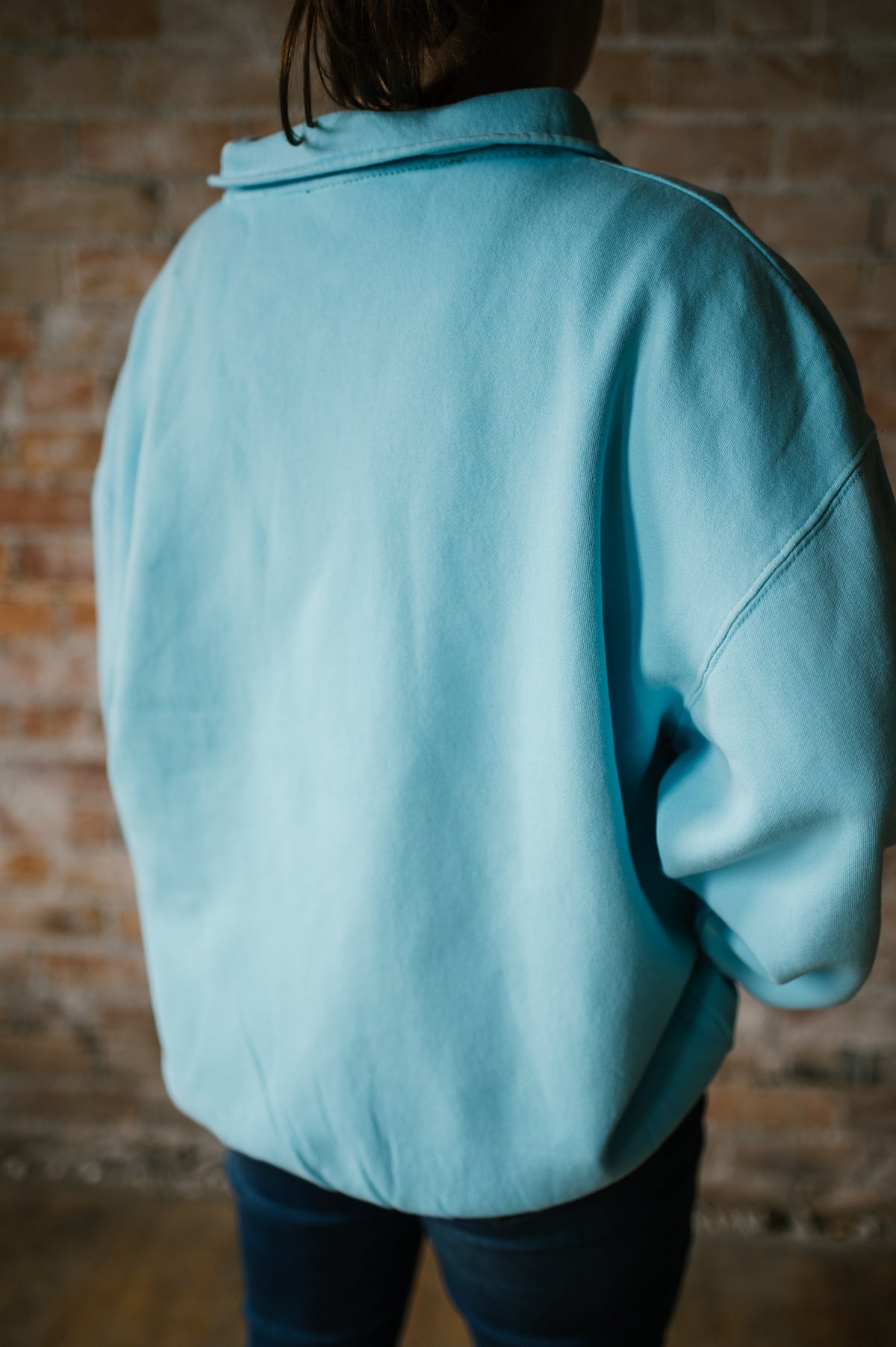 Valley Proud 1/4 Zip - Teal &amp; White