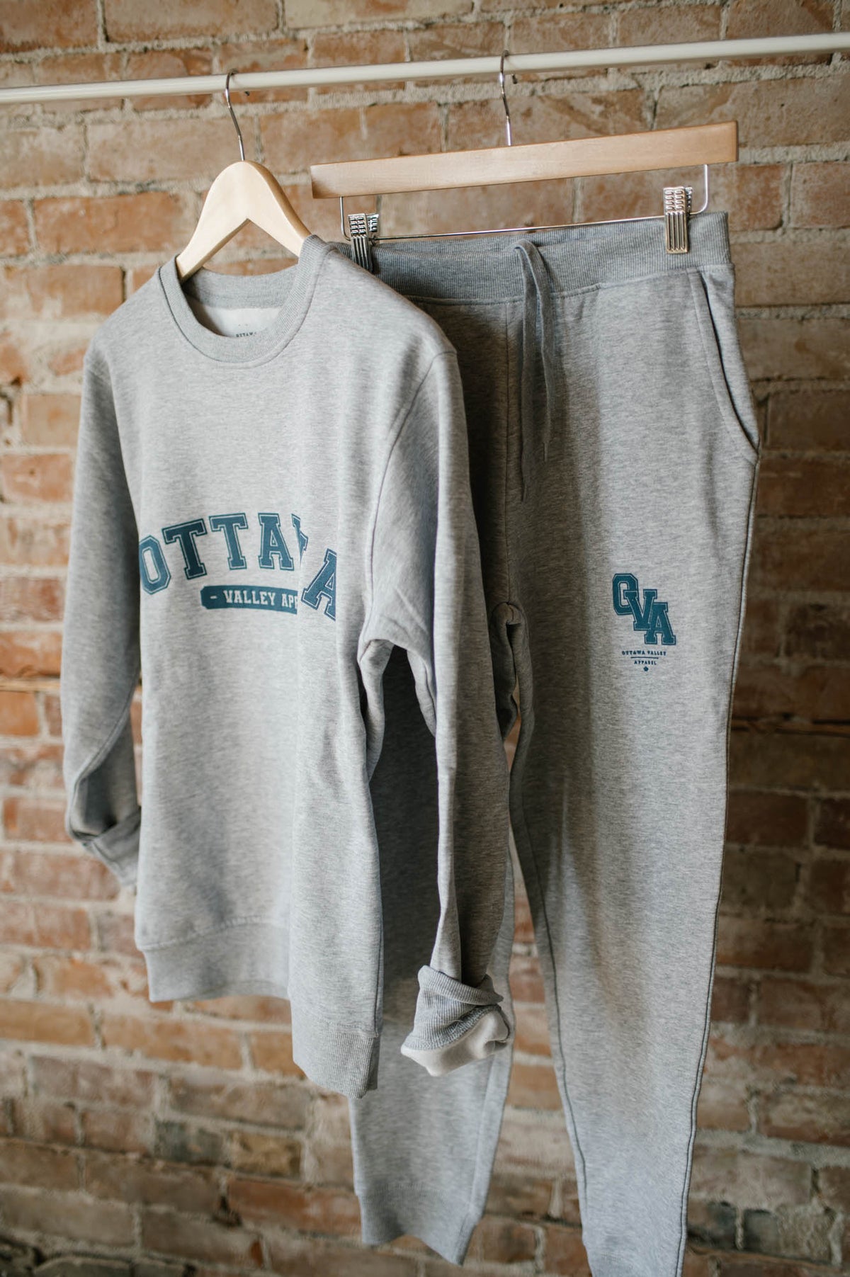 OVA Varsity Crewneck Sweatshirt - Grey &amp; Navy