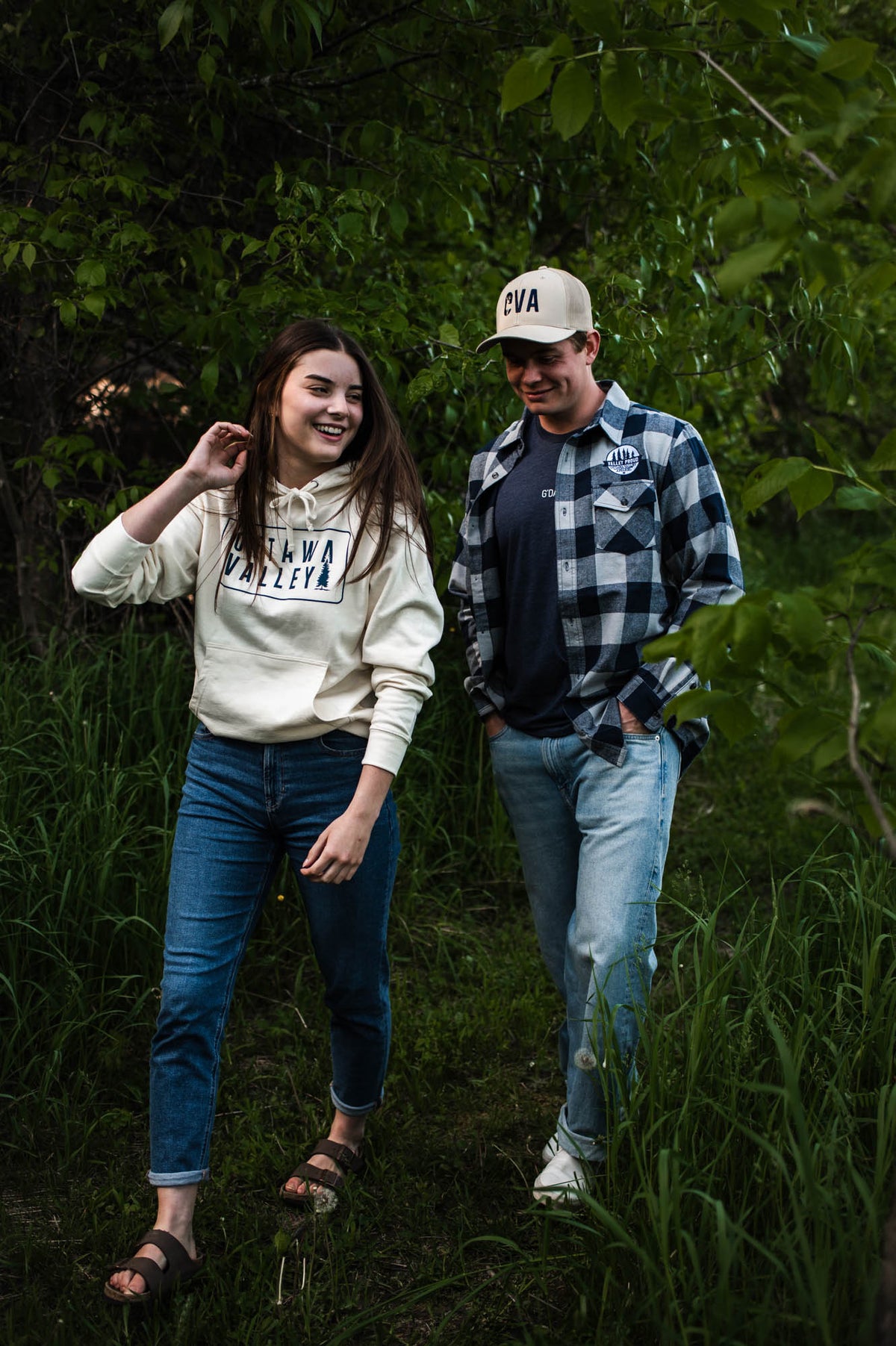 Valley Proud Men’s Flannel Shirt - Navy &amp; Grey