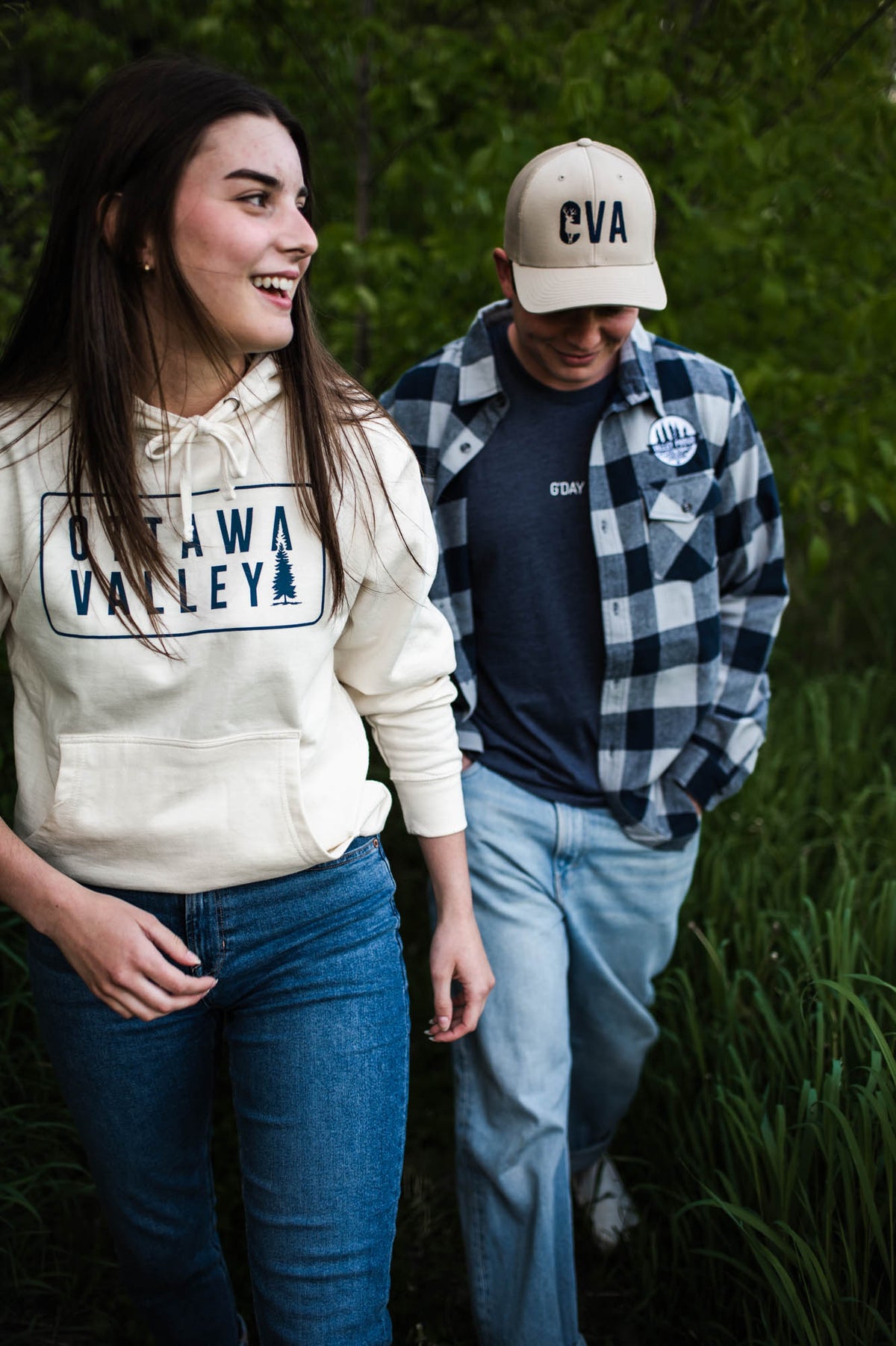 Valley Proud Men’s Flannel Shirt - Navy &amp; Grey