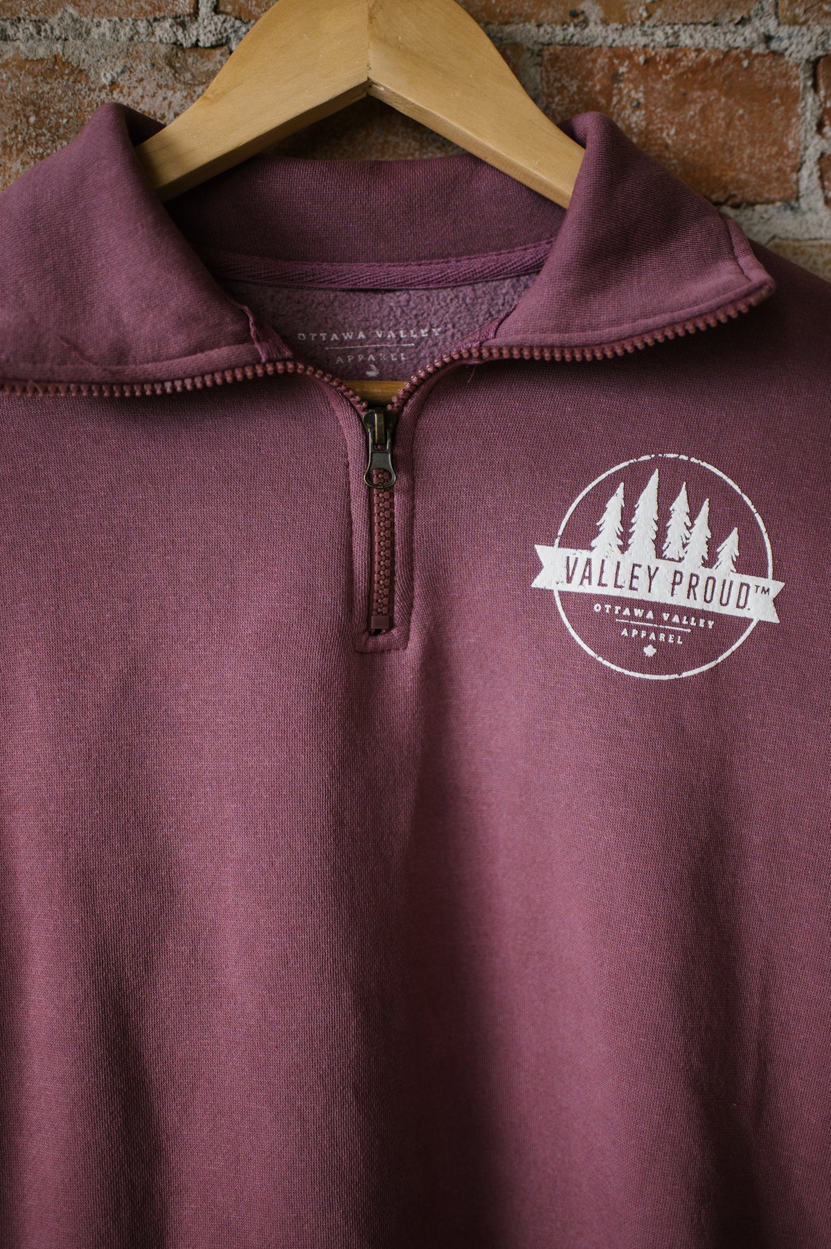 Valley Proud 1/4 Zip - Rose &amp; White