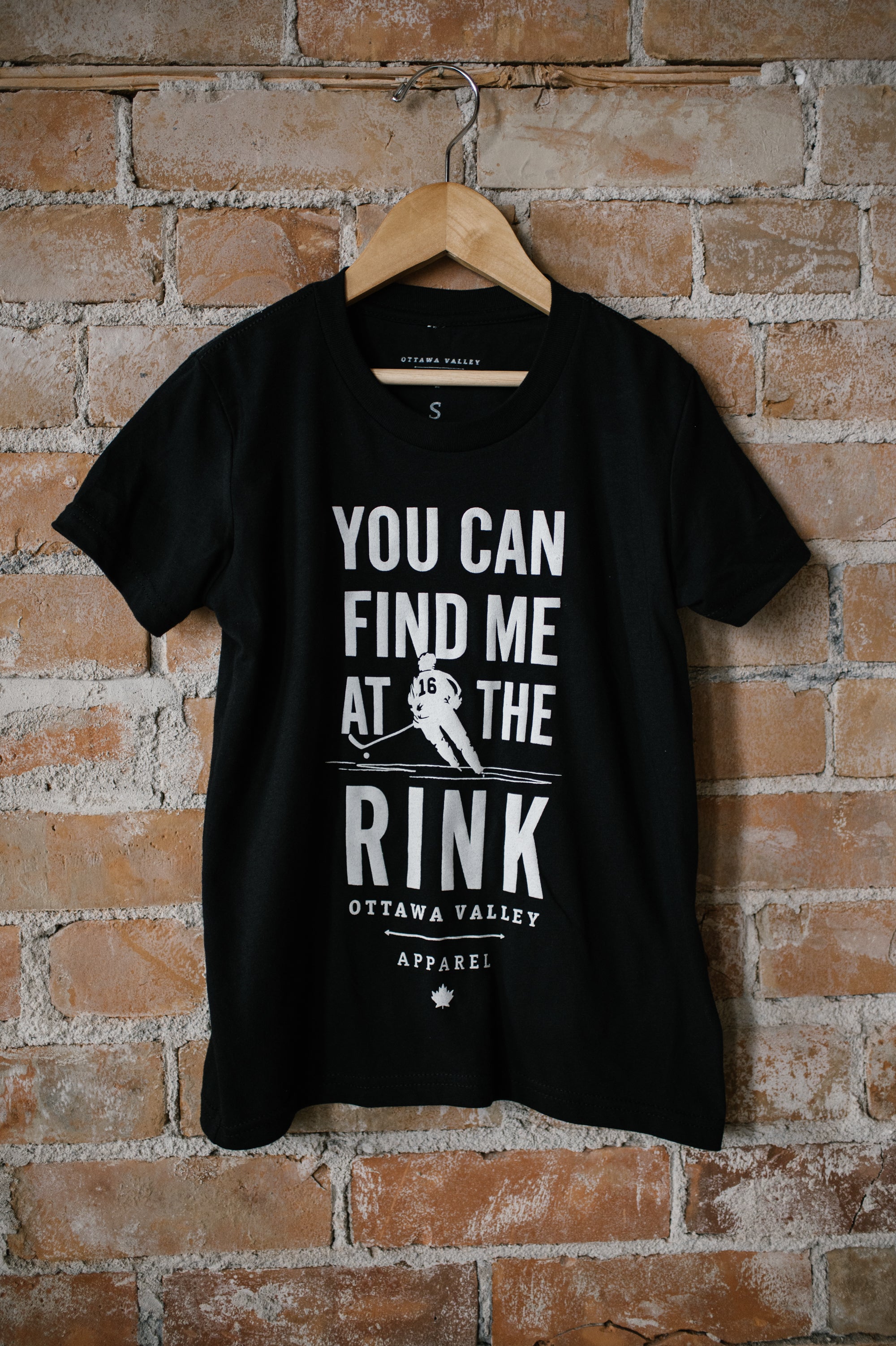 Youth You Can Find Me At The Rink Tee - Black